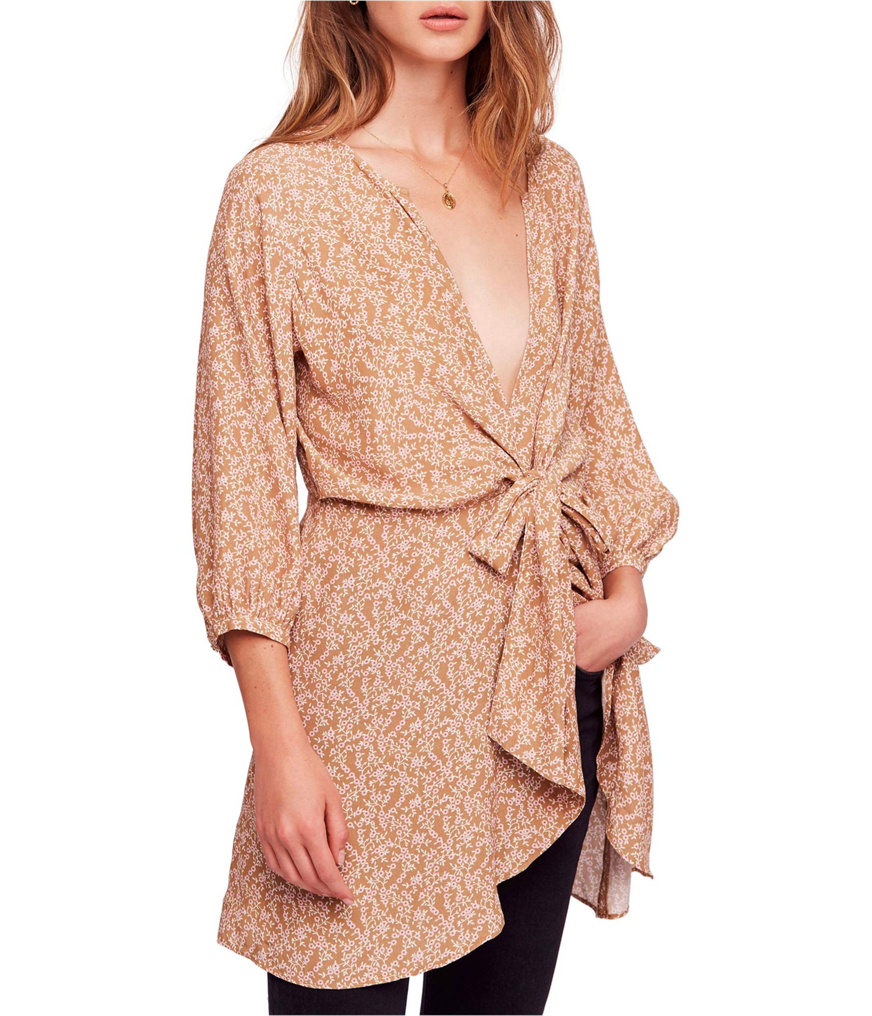Free People Women's Clara Floral Mini Tunic Dress - Boho Summer Dress for Beach, Vacation & Casual Wear