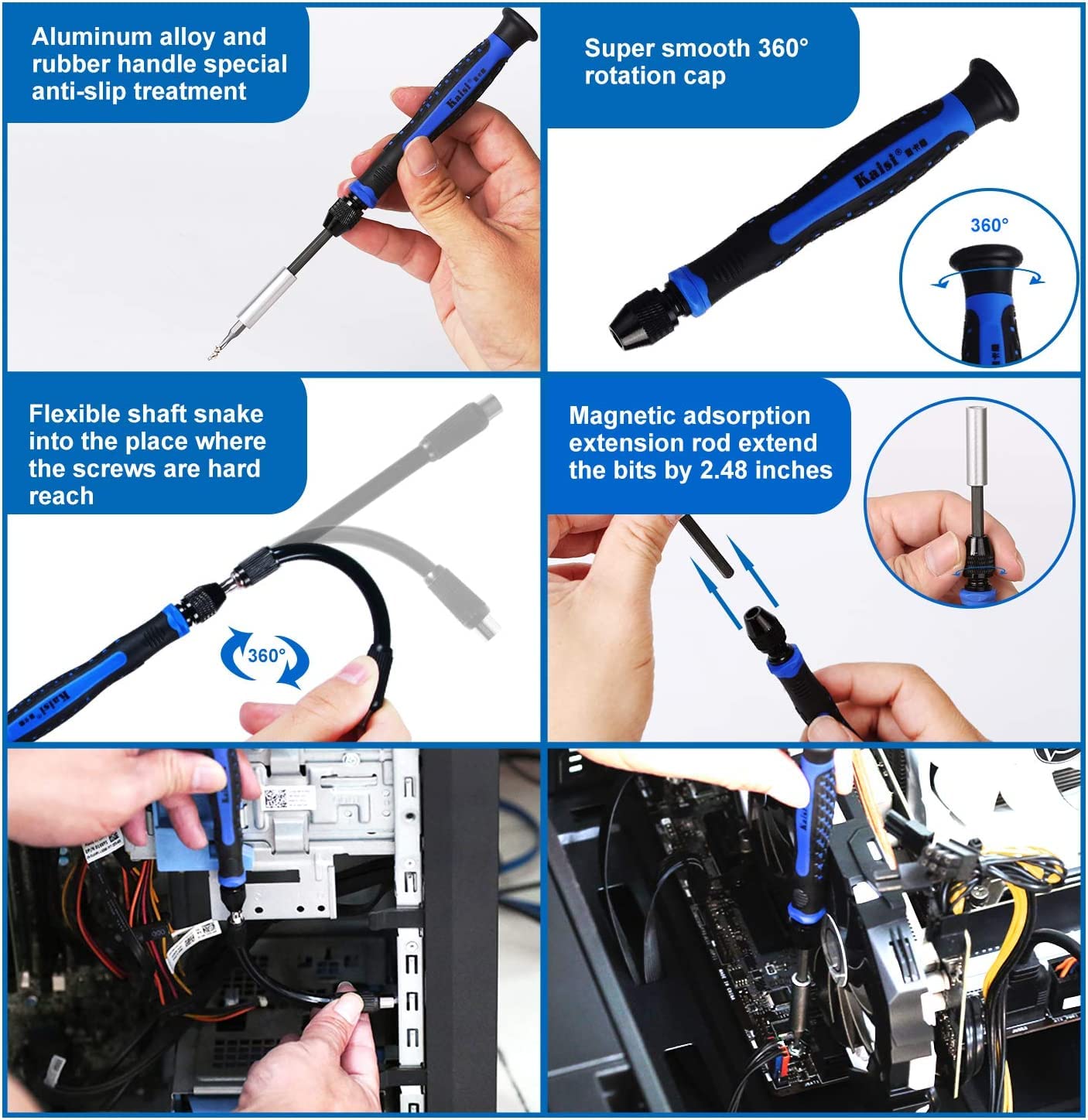 126 in 1 Magnetic Precision Screwdriver Set with 111 Bits - Professional Electronics Repair Tool Kit for Computer, PC, MacBook, Laptop, Tablet, iPhone, Xbox - Ideal for DIY Repairs & Tech Maintenance