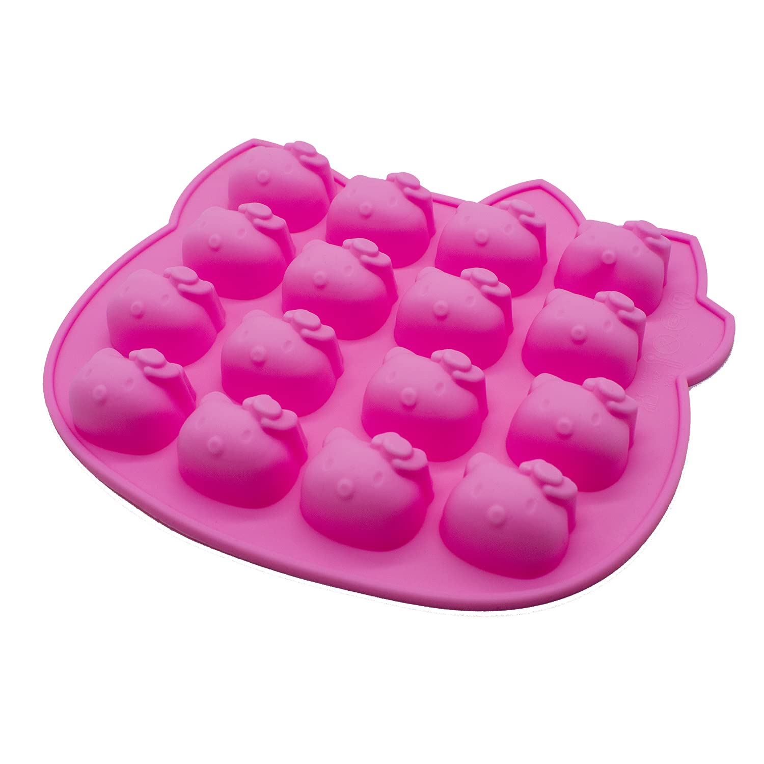 16-Cavity Silicone Hello Kitty Molds for Candy, Chocolate, Cake, Gummy, Ice & DIY Crafts - Perfect for Baking, Party Favors & Homemade Treats (2-Piece Set)