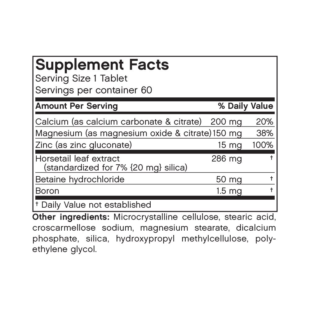 Futurebiotics Super Silica Complex Supplement - 60 Tablets for Hair, Skin & Nail Health - Supports Collagen Production & Joint Strength - Perfect for Daily Beauty & Wellness Routine