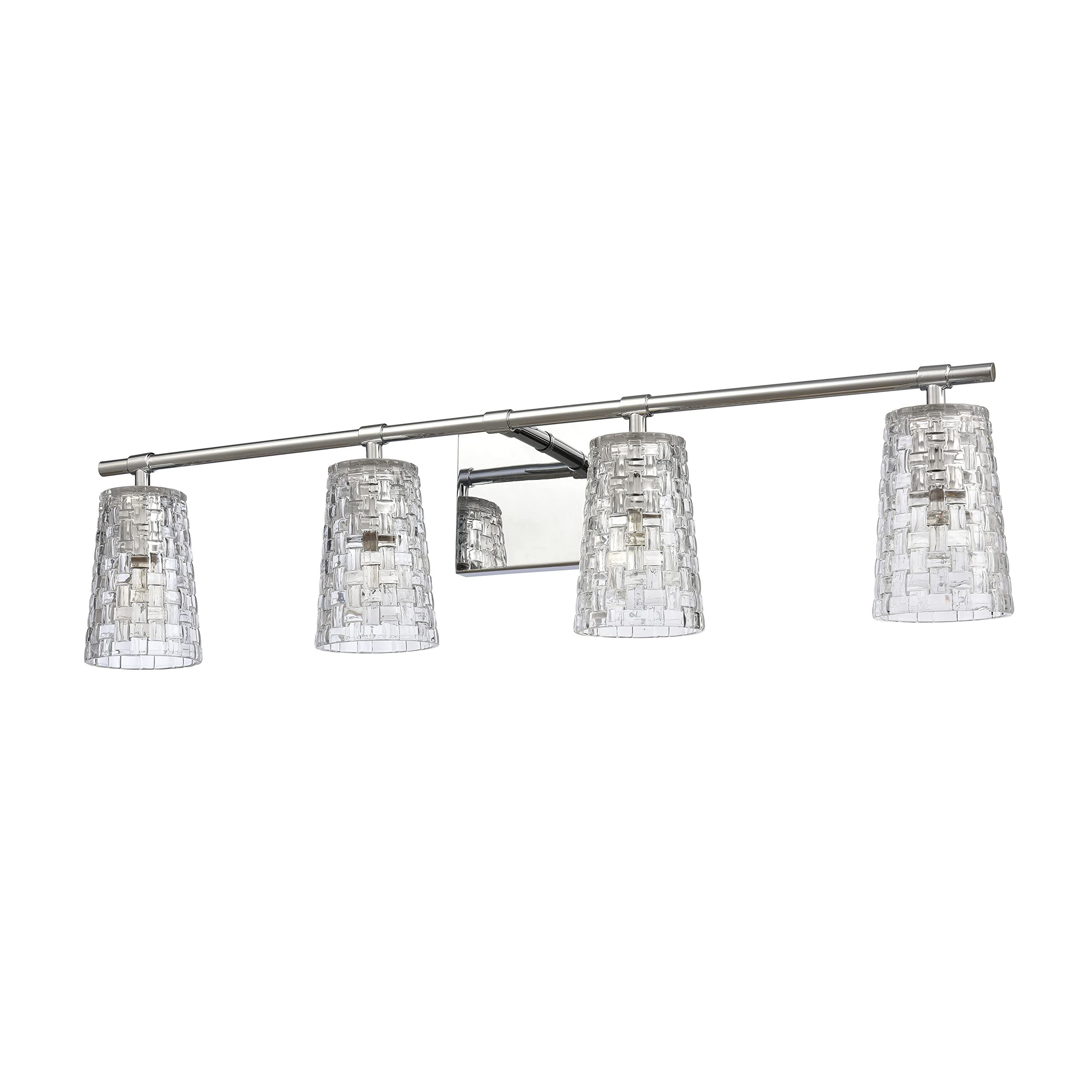 Elk Home Lightweave Vanity Light - 4-Light Polished Nickel Bathroom Fixture with Clear Crystal Accents, Traditional Style for Bedroom or Bathroom Vanity Lighting