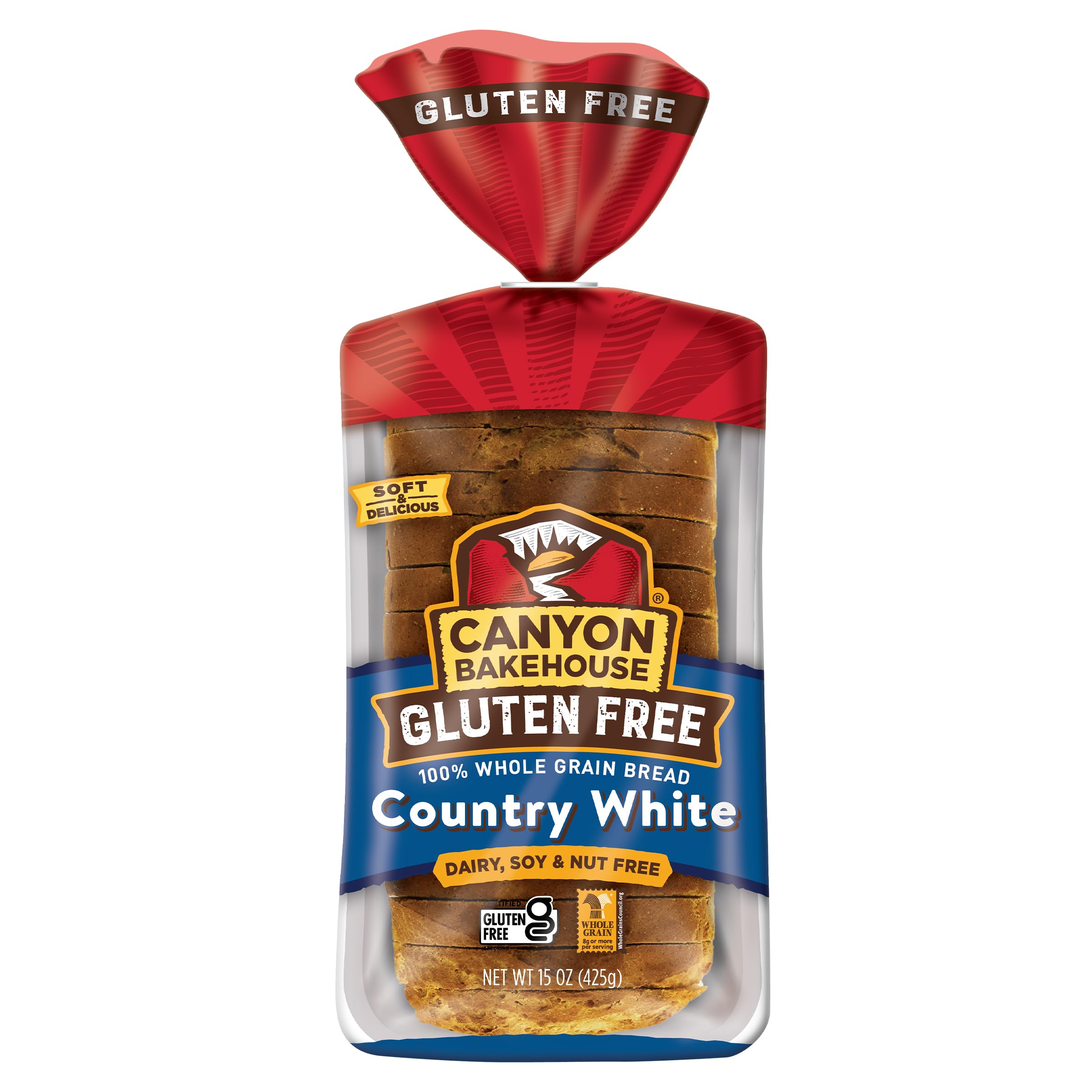 Canyon Bakehouse Gluten-Free Country White Bread - 15 Oz Pack | Soft & Delicious Wheat-Free Sandwich Bread for Breakfast, Lunch & Healthy Snacks