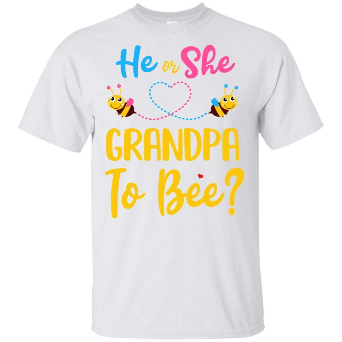 Gender Reveal T-Shirt for Men - Pink & Blue 'What Will It Bee' Grandpa Shirt - Short Sleeve Tee for Baby Shower, Gender Reveal Party & Family Celebrations