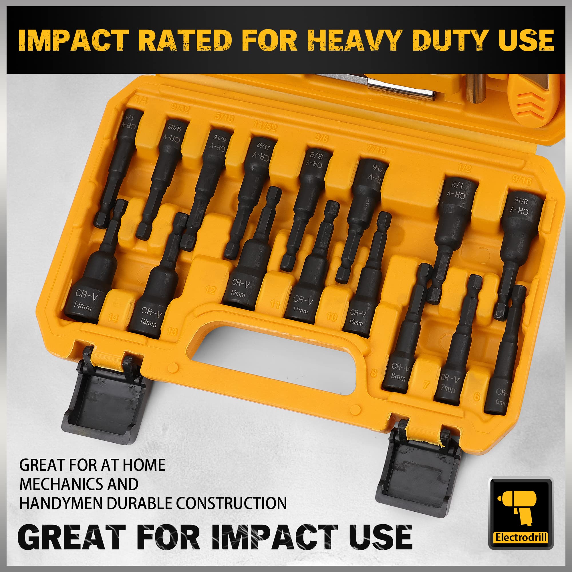 47-Piece Magnetic Nut Driver & Screwdriver Bit Set - High Strength Impact Drill Bits, Power Nut Drivers, Mini Ratcheting Wrench with Extension & Socket Adapter - Perfect for DIY Home Repairs, Automotive Maintenance & Construction Projects