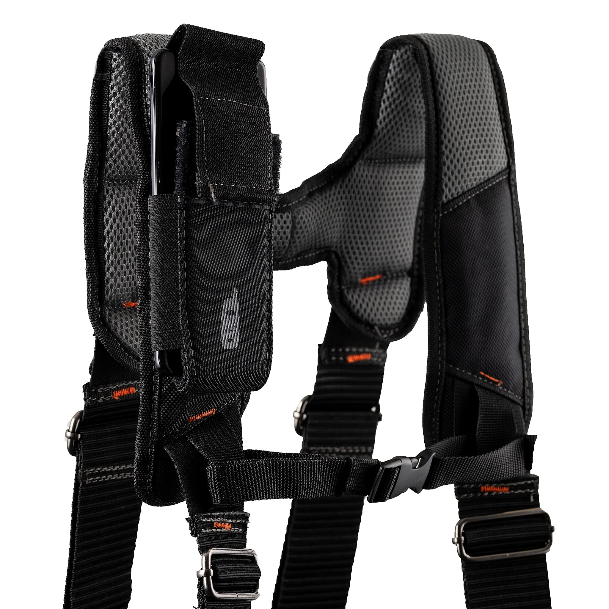 Dead On Tools HDP400945 Heavy-Duty 1680D Poly Carpenter Tool Belt with Suspenders - Durable Black Work Belt for Construction, Carpentry & DIY Projects
