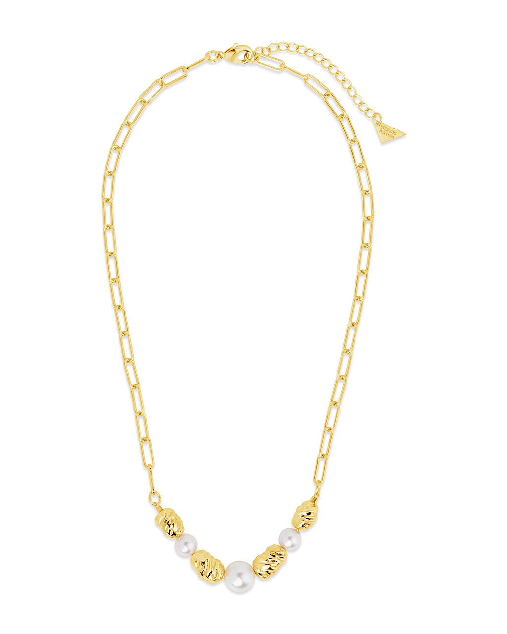 Sylvie Pearl Paper Clip Chain Necklace - Elegant Dainty Jewelry for Women, Perfect for Office, Party & Everyday Wear