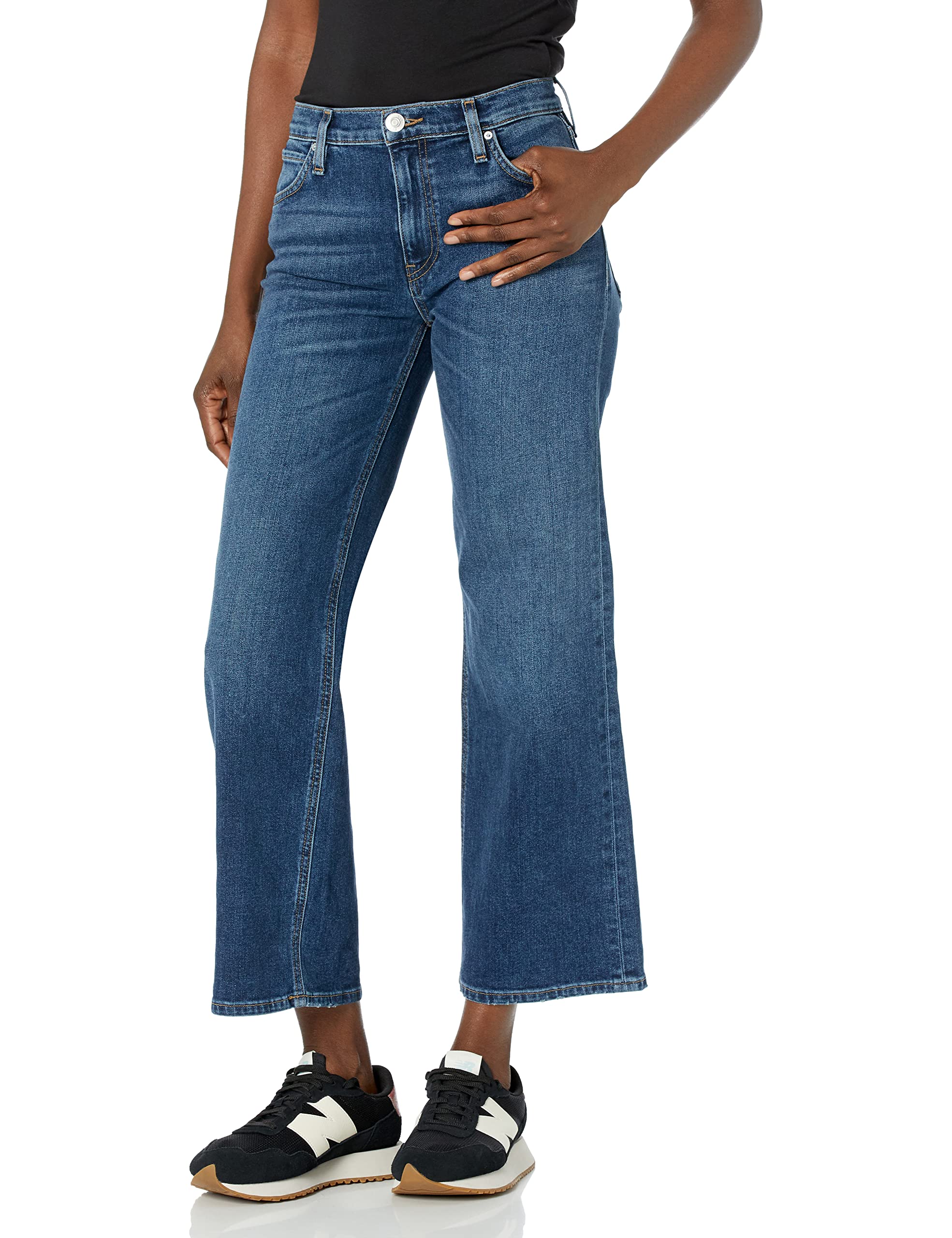 HUDSON Women's Rose High Rise Wide Leg Ankle Jeans - Comfortable Stretch Denim Pants for Casual Wear, Work & Date Night Outfits