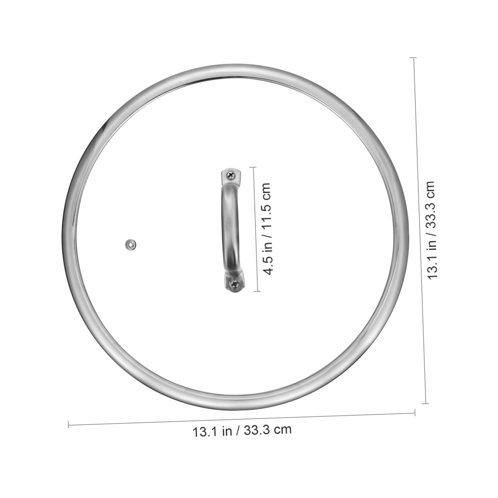 Stainless Steel Pot Lid Replacement - 34cm Clear Glass Cover with Handle, Anti-Overflow Design for Frying Pans & Cooking Pots - Perfect for Home Kitchen & Restaurant Use