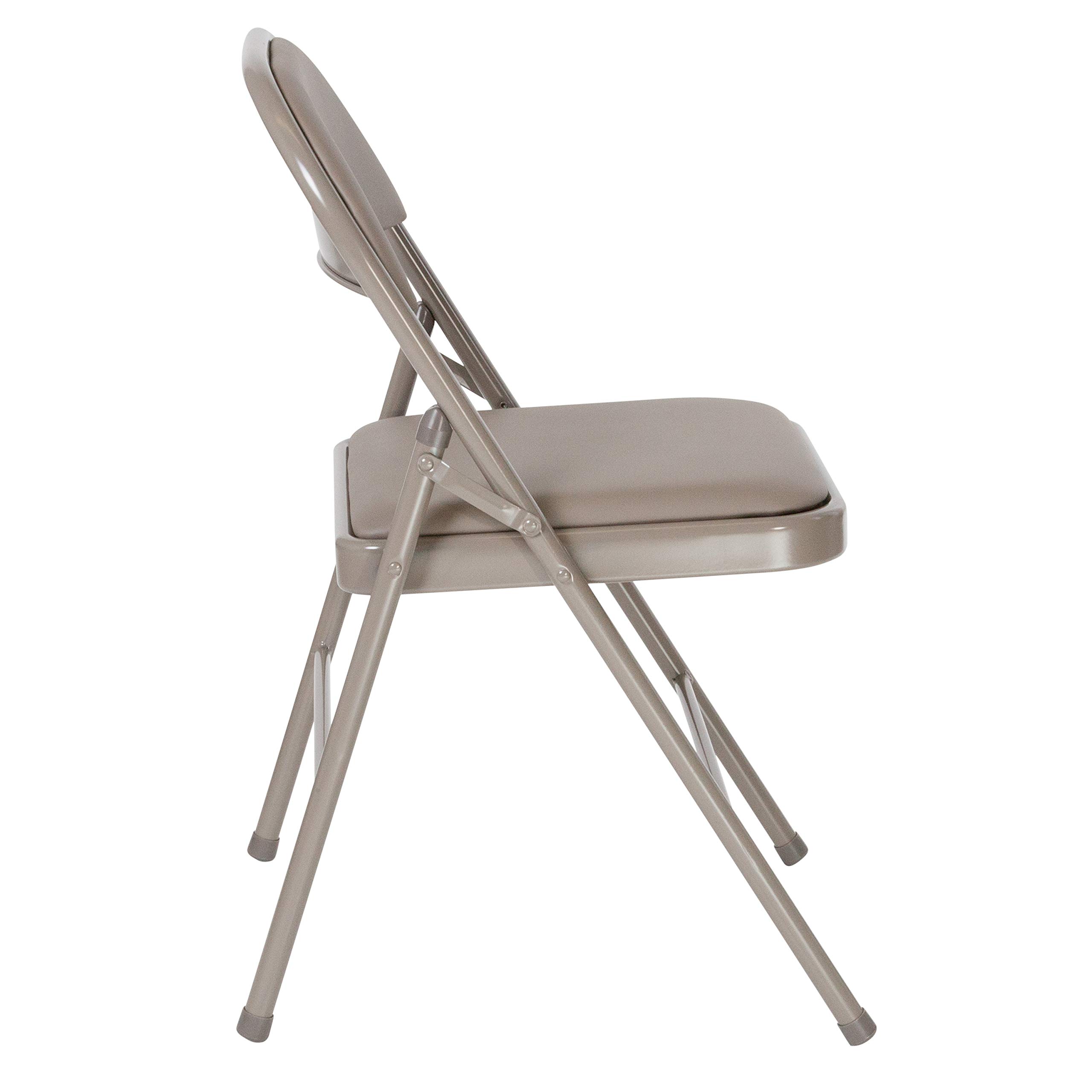 Flash Furniture HERCULES Series Heavy Duty Double Braced Gray Vinyl Folding Chair - Commercial Grade for Events, Parties, Banquets & Home Use