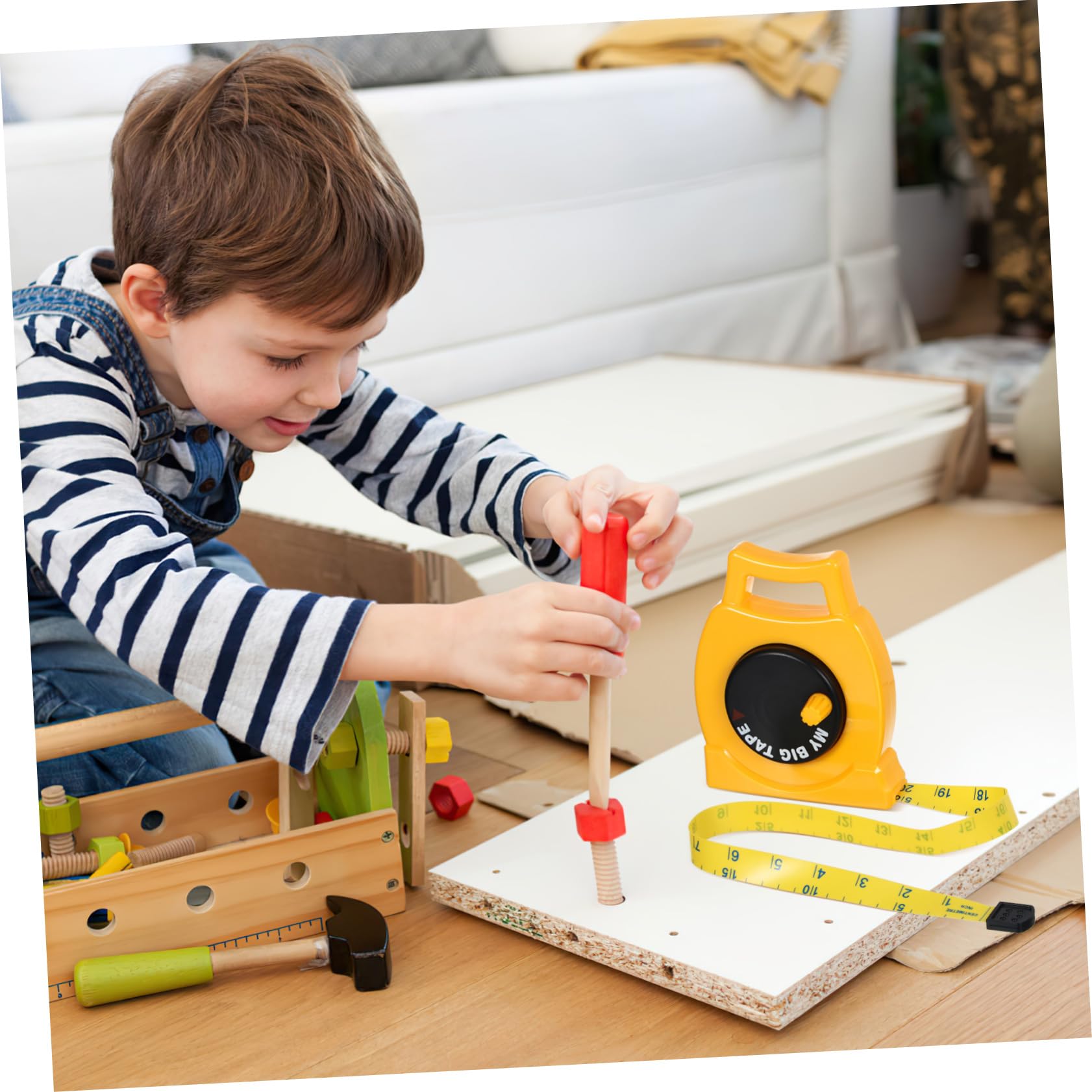 1PC Kids Tape Measure - Educational Learning Toy for Children with Inch & Centimeter Markings - Durable Plastic Construction Measuring Tape for DIY, Crafting, and School Projects