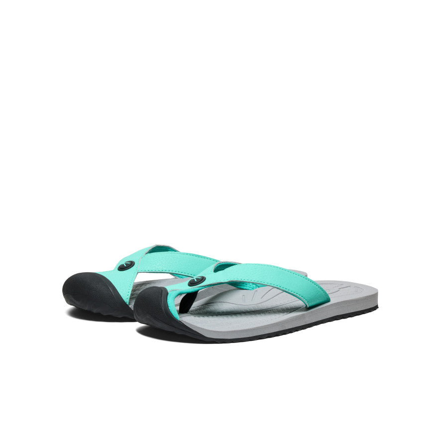 Women's Barbados Flip Flops - Comfortable Pool Blue & Bright Aqua Sandals for Beach, Pool, and Summer Vacations