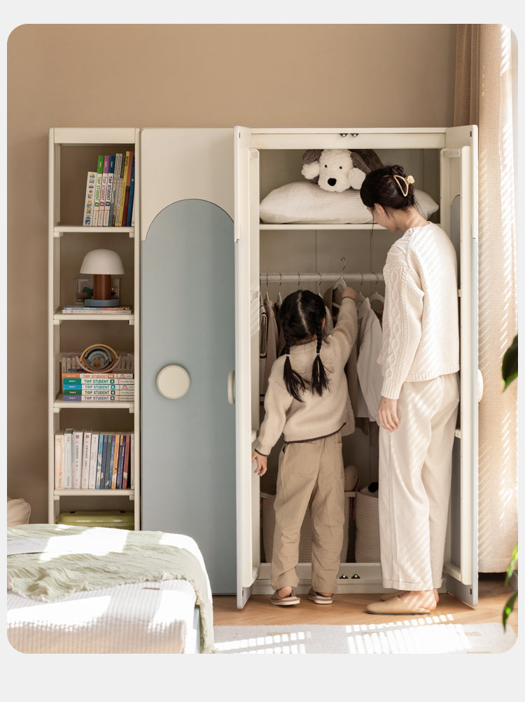 Pine Solid Wood Kids Wardrobe - Durable & Stylish Storage for Bedroom, Nursery, or Playroom - Perfect for Organizing Clothes, Toys & Accessories