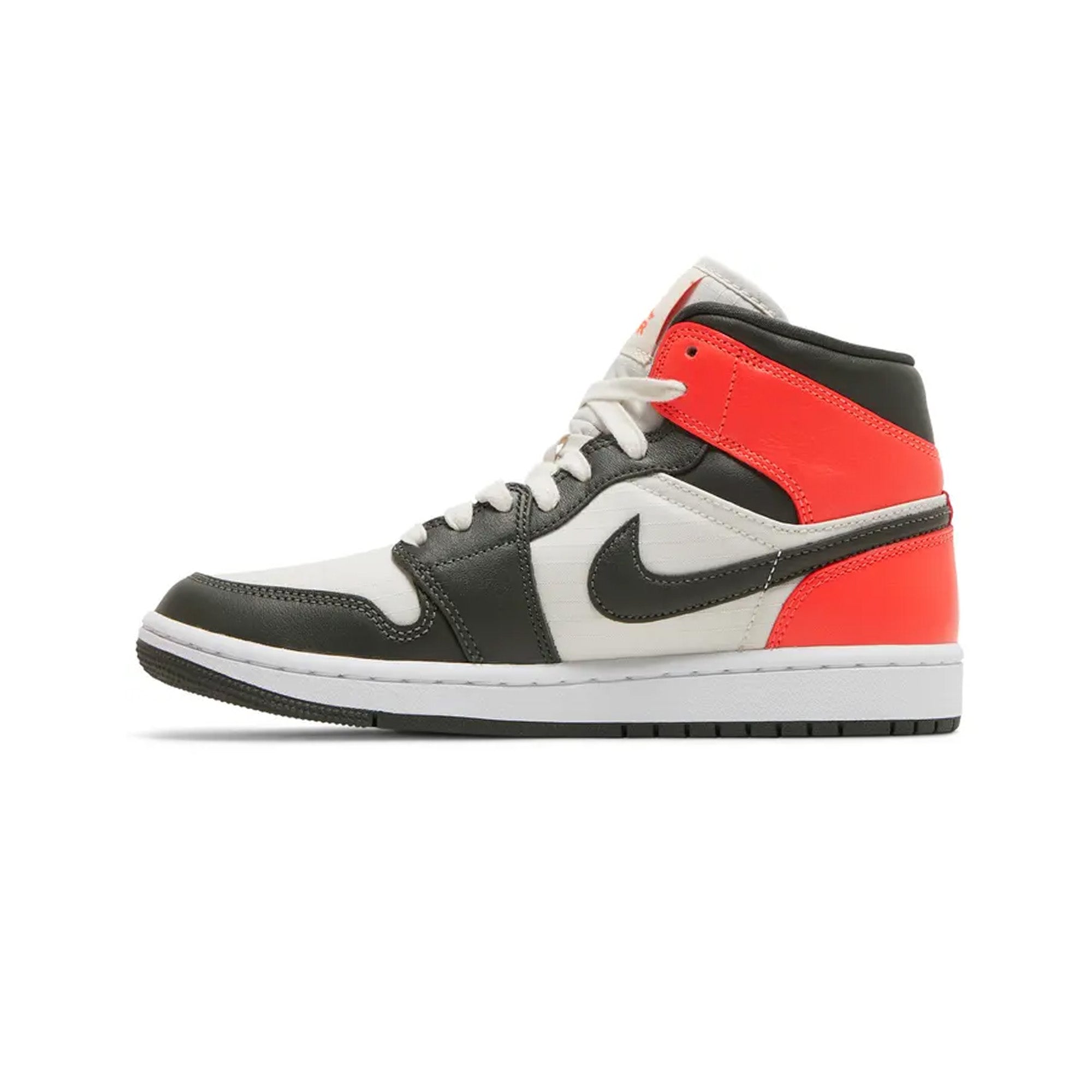 Air Jordan 1 Mid 'Newsprint Light Orewood Brown' Women's Basketball Shoes (2022) - Retro Style Sneakers for Casual Wear, Street Fashion & Gym Workouts
