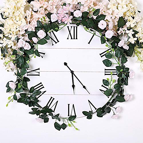 6 Feet Blush Pink Silk Rose Flower Garland with Green Leaves - Bulk Wedding Centerpiece Decorations for Aisle, Arch, Table Arrangements | Wholesale Party & Event Supplies