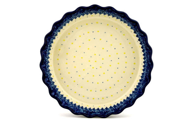 10-Inch Fluted Pie Dish with Evening Frost Design - Perfect for Baking Apple Pies, Quiches & Holiday Desserts