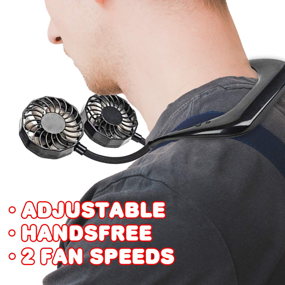 ArtCreativity Hands-Free Light-Up Neck Fan - Portable Battery-Operated Personal Cooling Fan with LED Effects for Kids & Adults - Perfect for Outdoor Sports, Travel, Summer Heat Relief - Great Birthday/Holiday Gift