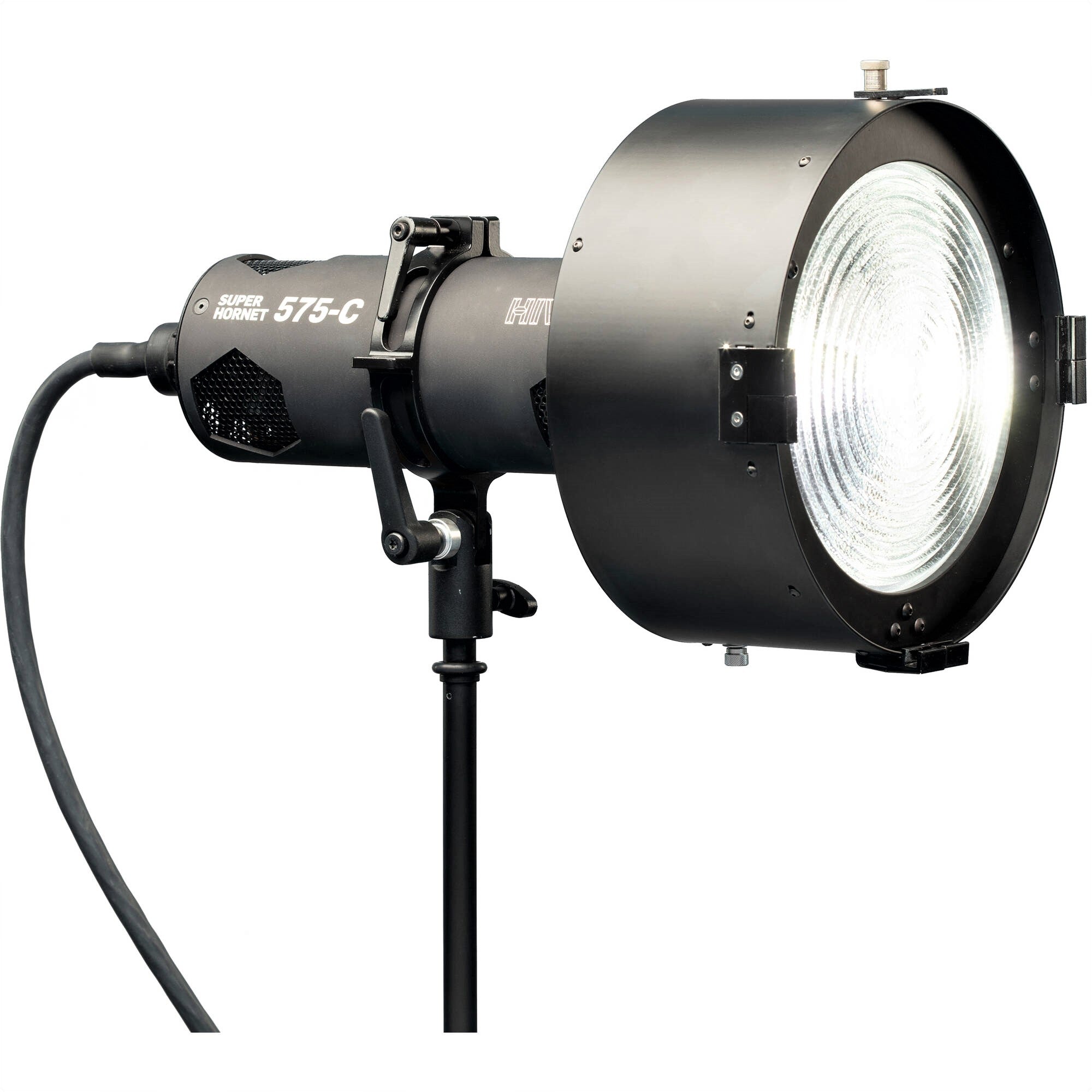 8'' Large Adjustable Fresnel Light Attachment with Barndoors - Professional Studio & Photography Lighting Equipment for Film, Video, and Stage Productions