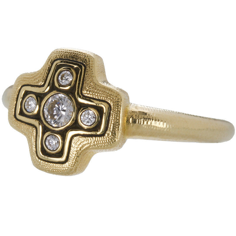 Alex Sepkus Little Cross Dome Ring R 162D - Elegant Sterling Silver Religious Jewelry for Women, Perfect for Daily Wear, Gifts & Special Occasions
