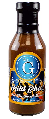 Mr. G Sauce Mild Blues BBQ and Marinade Hot Sauce - Gluten Free, 12 oz Bottle | Tangy & Smoky Flavor for Grilling, Dipping & Cooking | Perfect for Ribs, Wings & Burgers