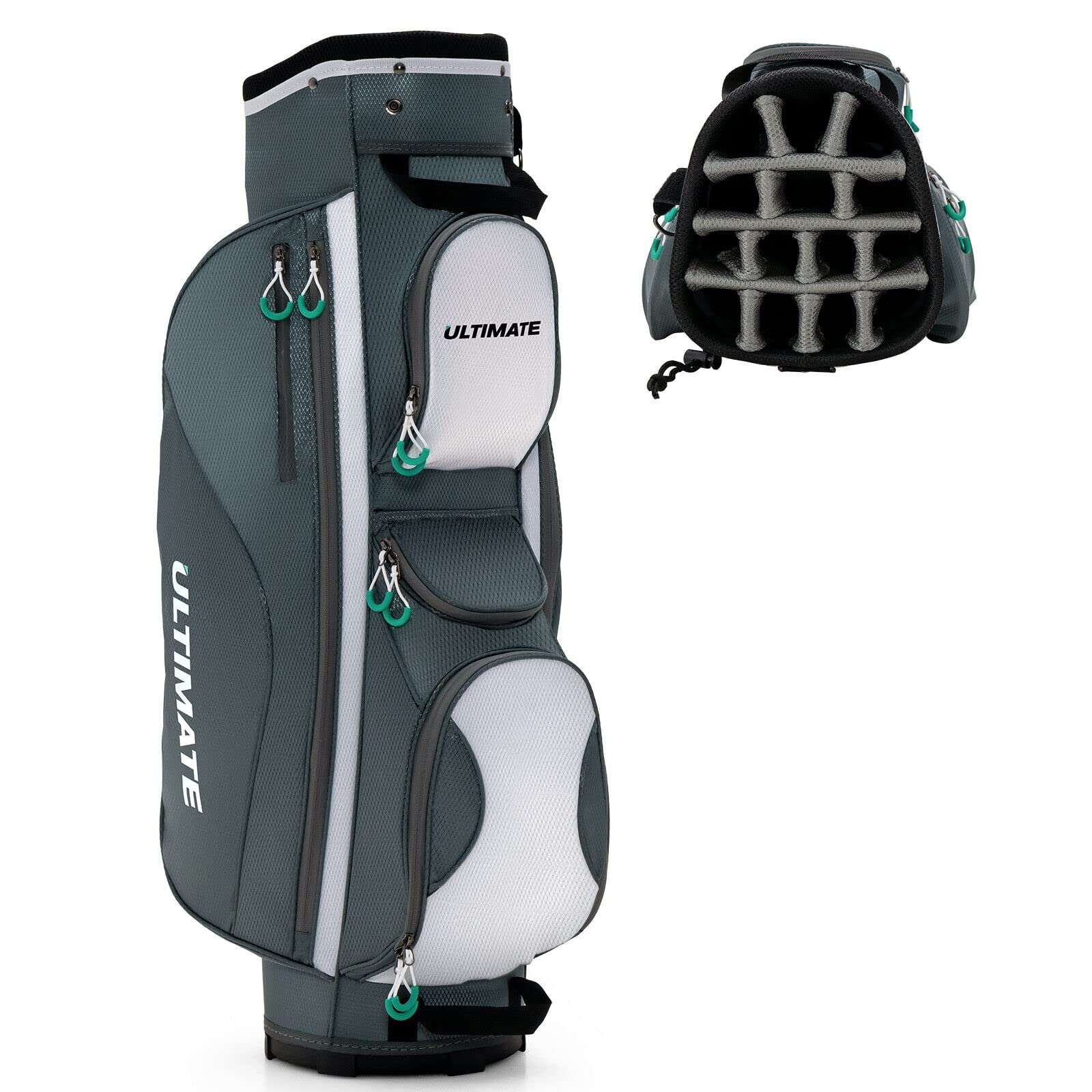**Tangkula 14-Way Golf Cart Bag - Lightweight Stand Bag with Shoulder Strap, 7 Zippered Pockets, Cooler Bag & Valuables Pocket - Waterproof Rain Hood & Dust Cover - Perfect for Golf Courses & Travel**