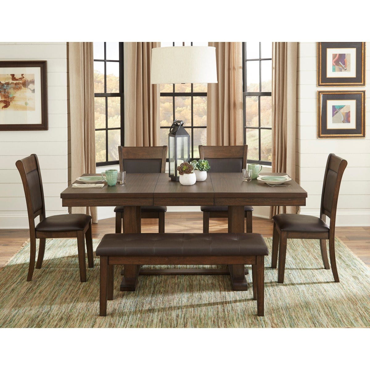 Modern Solid Wood Bench with Dark Brown Faux Leather Seat - Stylish Living Room, Entryway, or Bedroom Seating Furniture for Home Decor