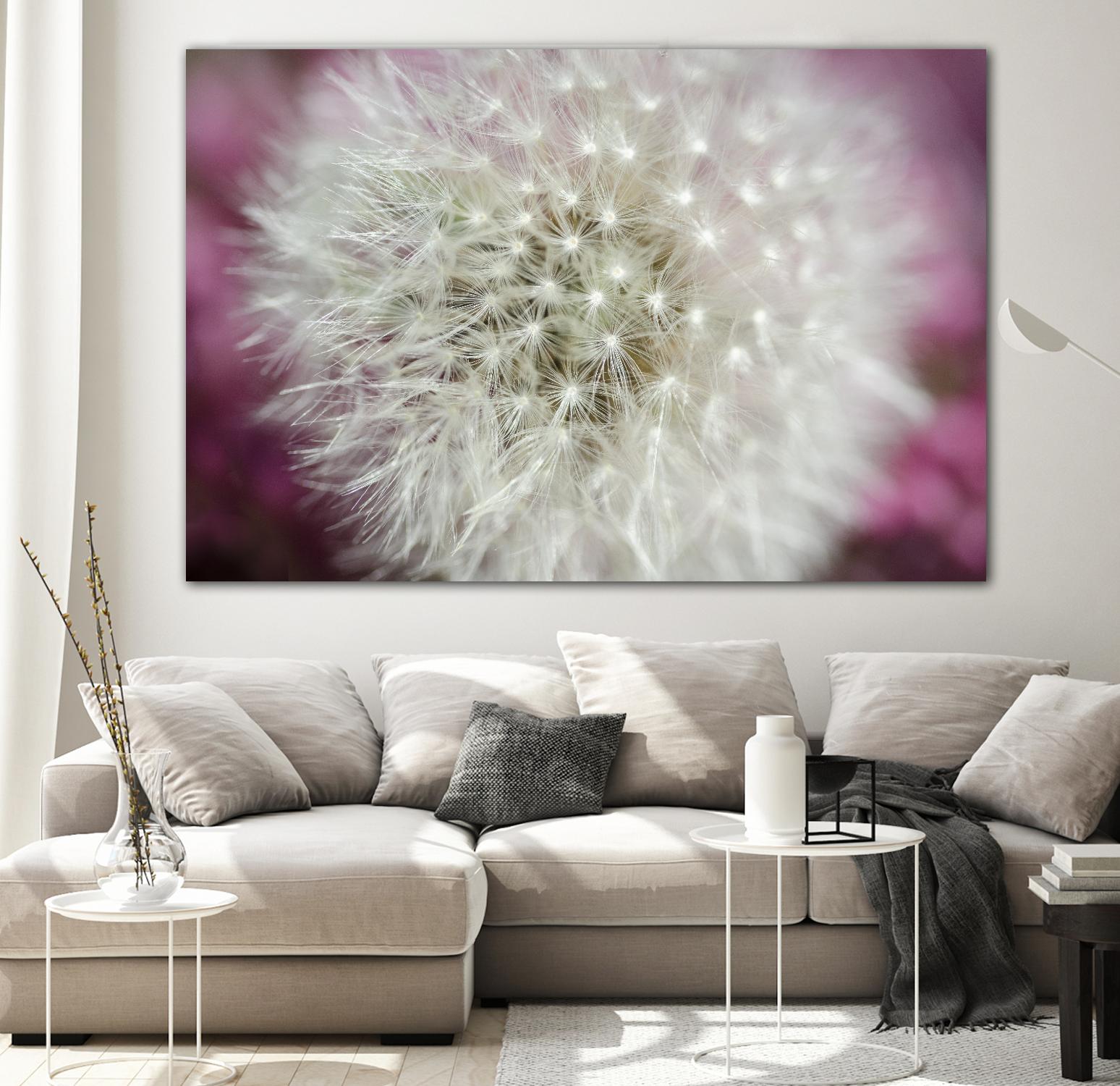 Dandelion on a Rose - Unique Floral Art Print for Home Decor, Wall Art, Gift Idea | Perfect for Living Room, Bedroom, Office & Wedding Decor