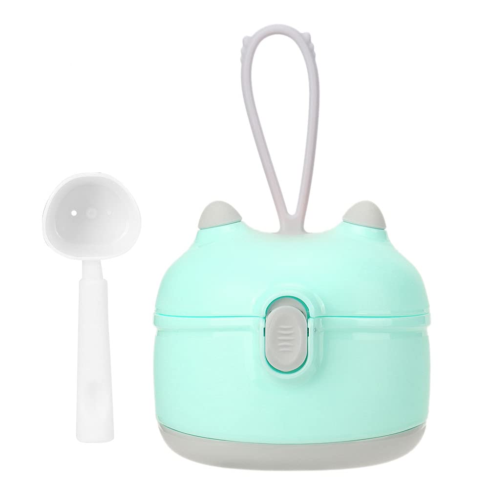 Portable Double Layer Baby Milk Powder Dispenser - Compact Formula Storage Container with Travel Strap for Infants (Green, Small Size) | Perfect for On-the-Go Feeding, Travel & Daycare Use