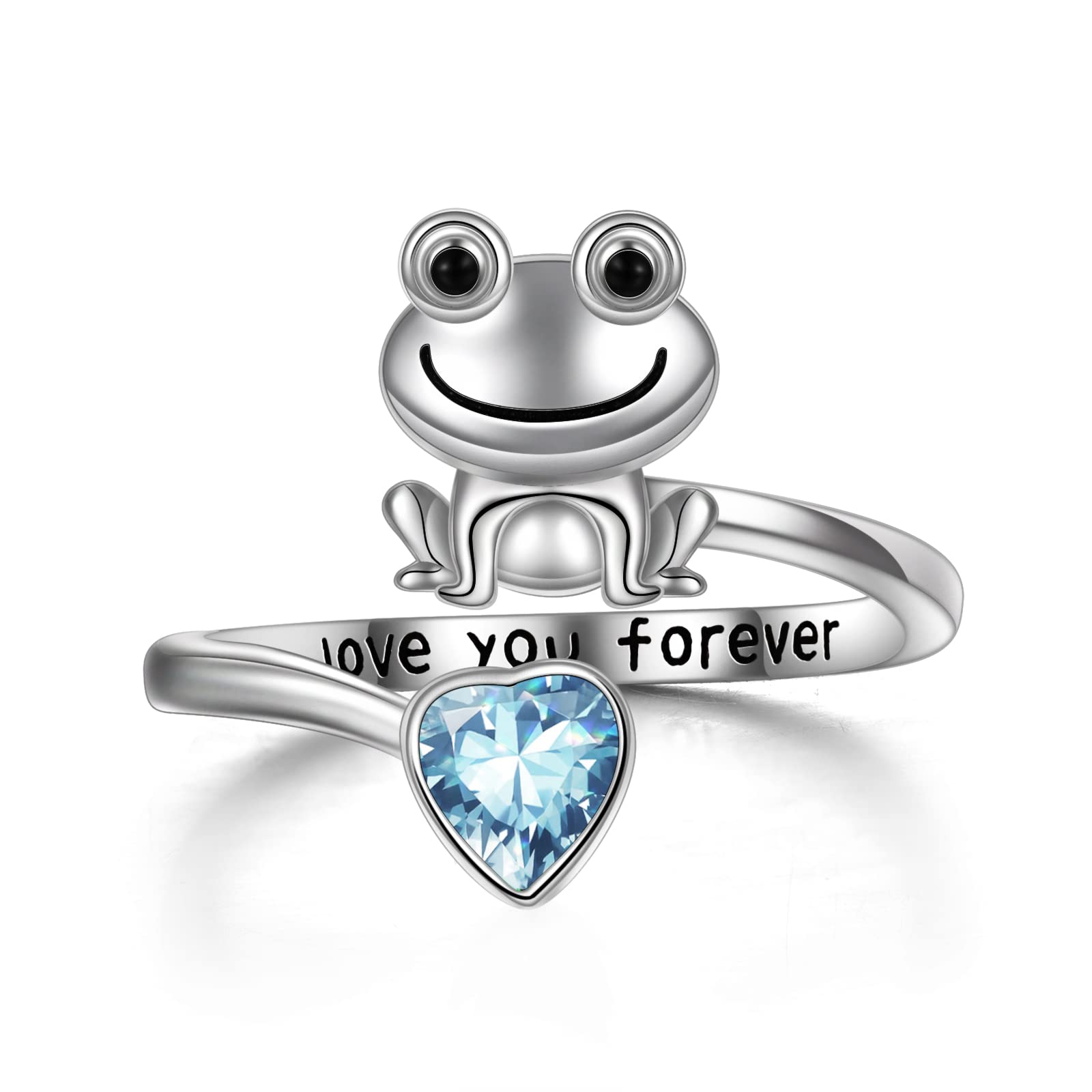 925 Sterling Silver Anxiety Rings for Women & Men - Frog, Wolf, Dragonfly, Hummingbird, Fox, Elephant, Panda, Red Panda & Angel Wings Designs | Open Adjustable Ring for Stress Relief, Fashion Jewelry Gift for Daily Wear & Special Occasions