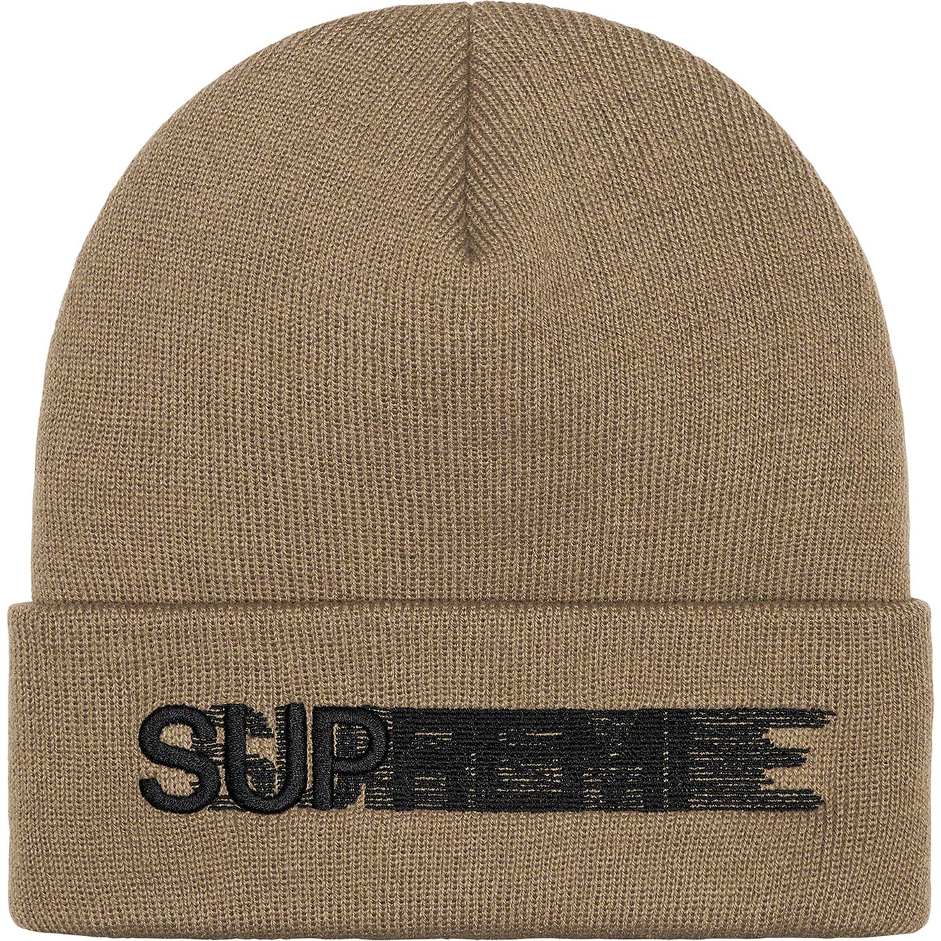 Supreme Motion Logo Beanie - Soft Winter Hat for Men & Women - Taupe Knit Beanie for Cold Weather & Outdoor Activities