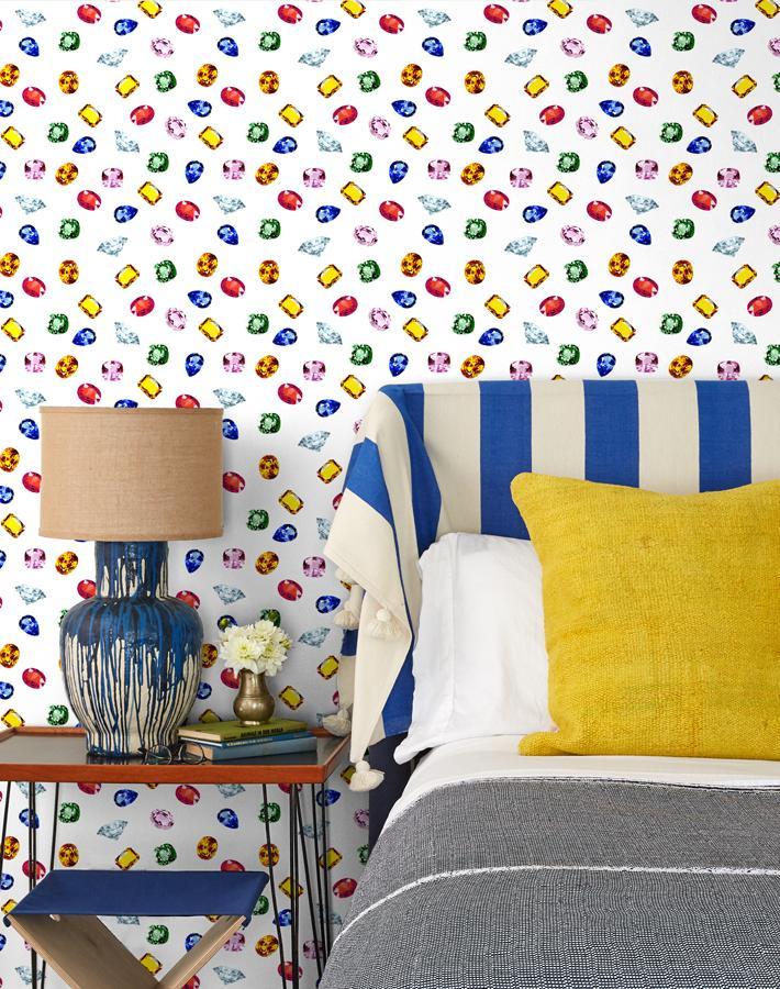 Nathan Turner 'Five Karat' White Wallpaper - Premium Peel & Stick Wallpaper for Living Room, Bedroom, and Home Decor