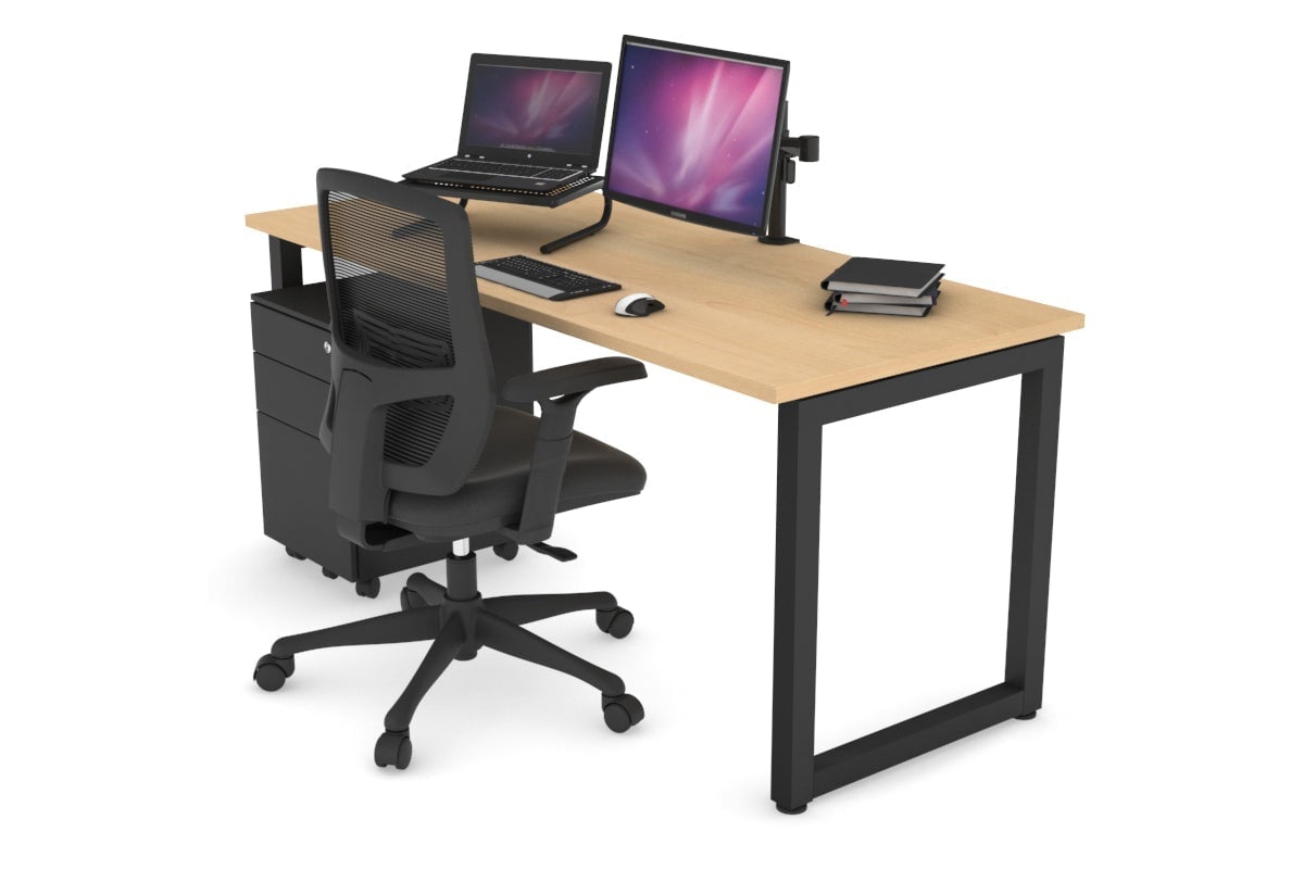 Quadro Loop Legs Office Desk - 1600L x 700W Modern Workstation for Home & Office - Perfect for Remote Work, Study & Conference Rooms