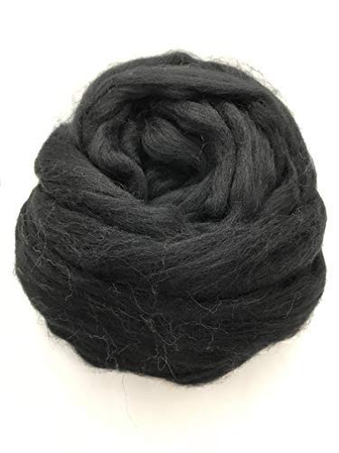 Premium Black Australian Merino Wool Roving Fiber (8 lb) - Ultra Soft for Spinning, Felting, Knitting & DIY Crafts - Perfect for Handmade Scarves, Hats & Home Decor Projects