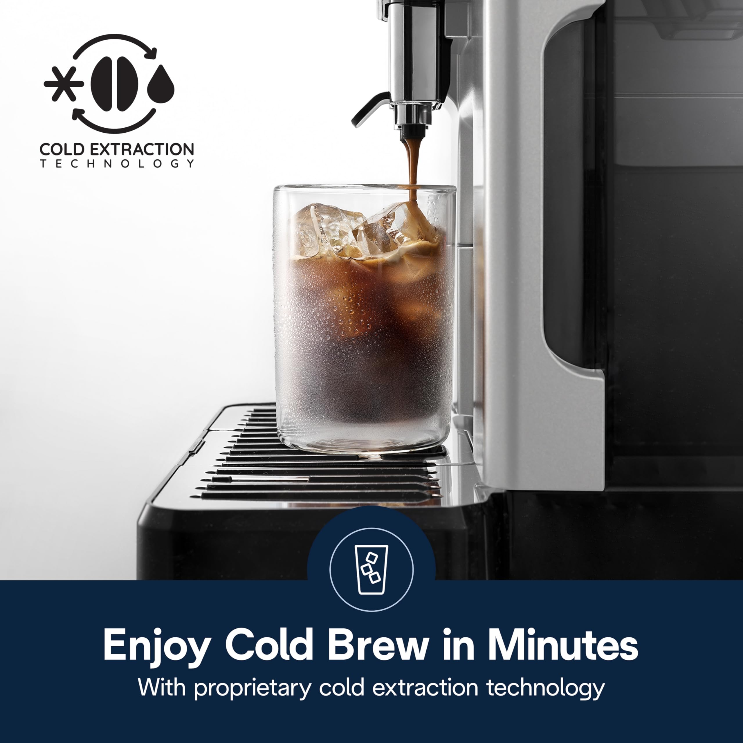 De'Longhi Eletta Explore Espresso Machine with Cold Brew & Automatic Milk Frother - Built-in Grinder for Hot & Cold Drinks, 50+ One-Touch Recipes - Perfect for Home Baristas & Coffee Lovers (ECAM45086S)
