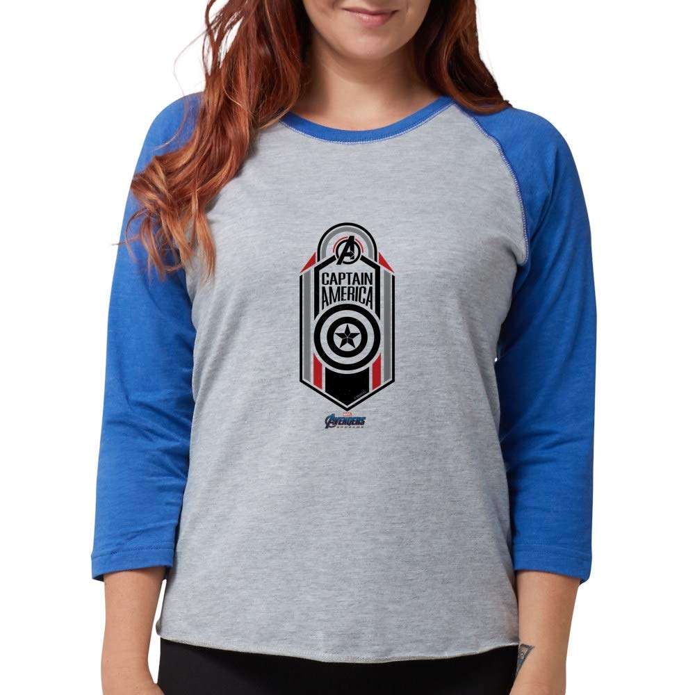 Captain America Logo Women's Baseball Tee - Marvel Superhero Graphic T-Shirt for Casual Wear & Fan Gifts