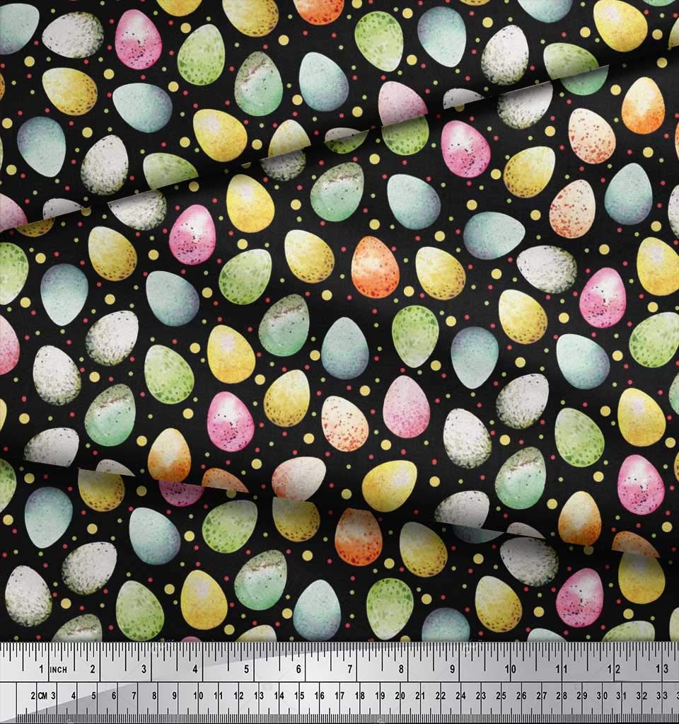 Soimoi Black Viscose Chiffon Fabric by The Yard - 42