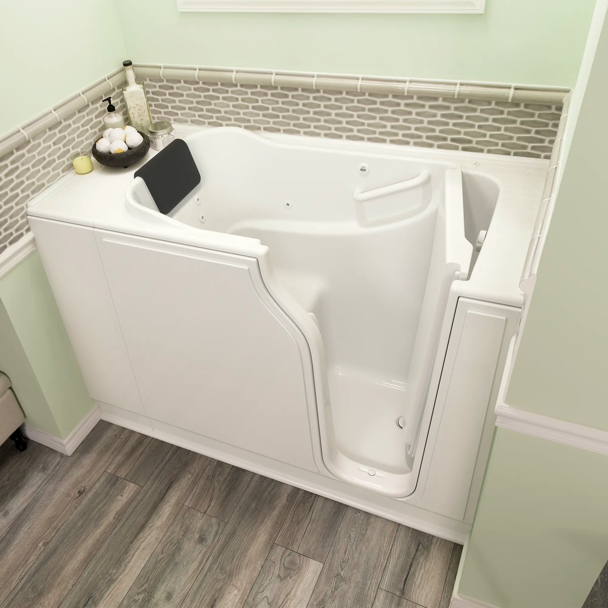 Premium 30 x 52 Inch Gelcoat Walk-In Bathtub with Whirlpool System - Right Hand Drain for Elderly & Mobility Support - Ideal for Safe Bathing & Hydrotherapy at Home