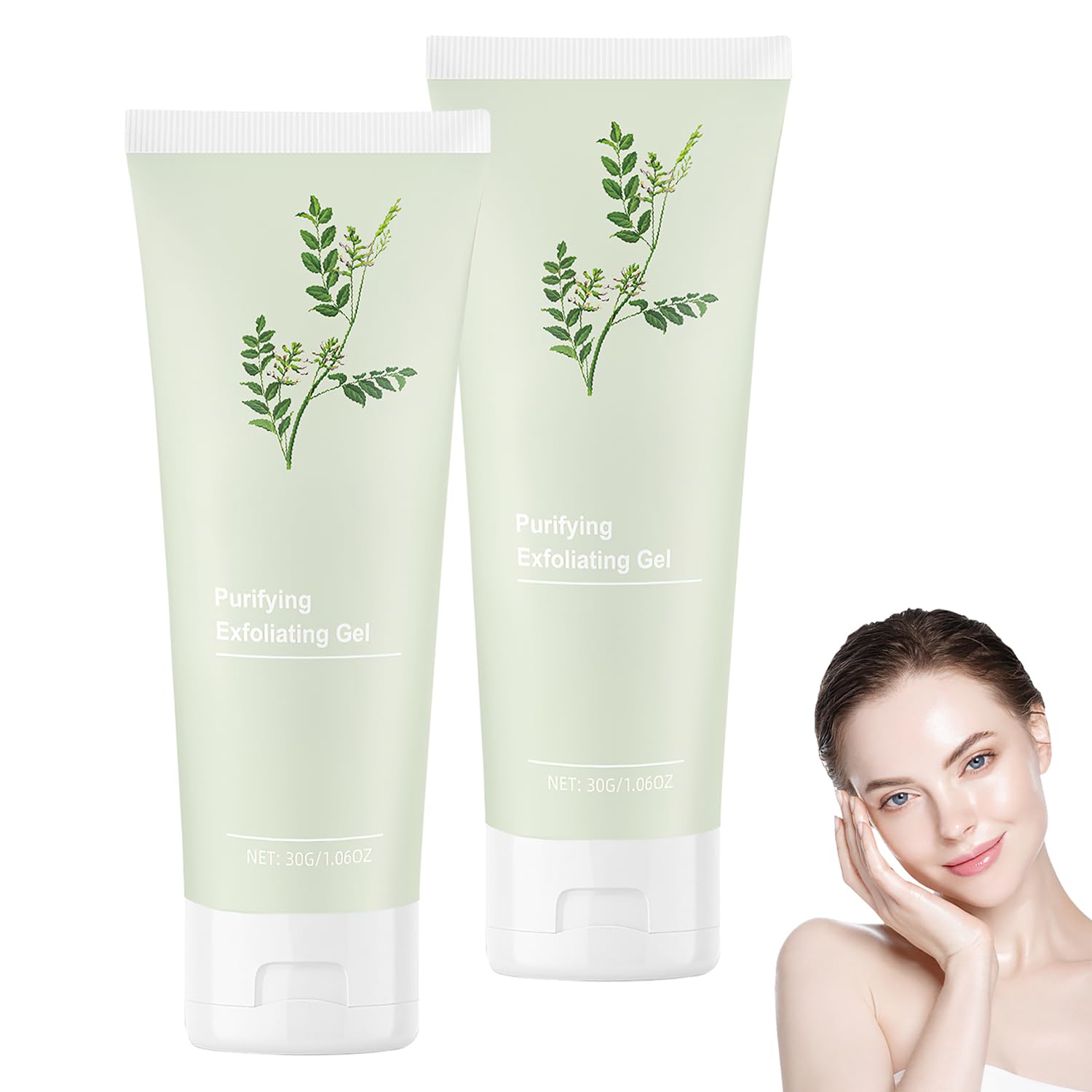 Purifying Exfoliating Gel for Face & Body - Gentle Deep Cleansing Scrub with Moisturizing Benefits (2 Pack) | Perfect for Daily Skincare Routine & Spa Treatments