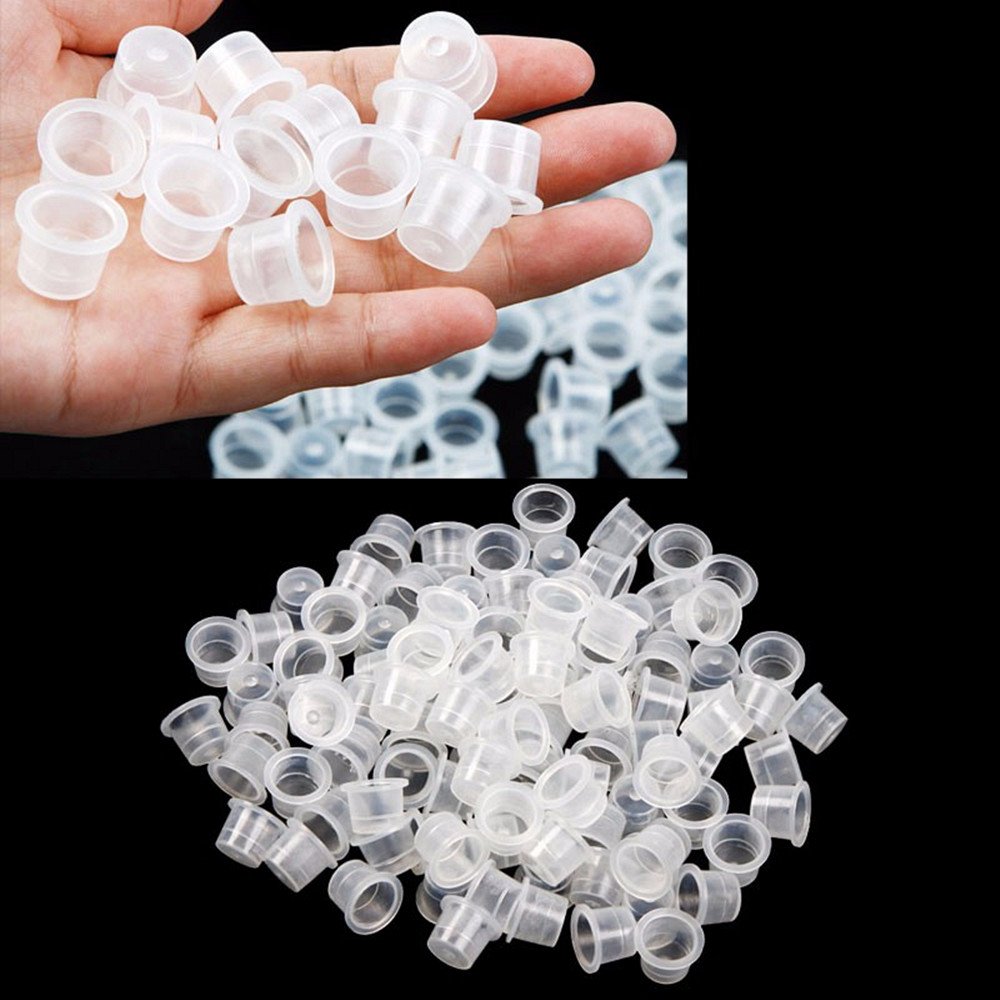 1000PCS Disposable Tattoo Ink Caps - Large Size Tattoo Ink Cups for Tattoo Machines & Pigment Storage | Professional Tattoo Supplies for Artists & Beginners | Perfect for Tattoo Studios, Home Practice & Ink Mixing