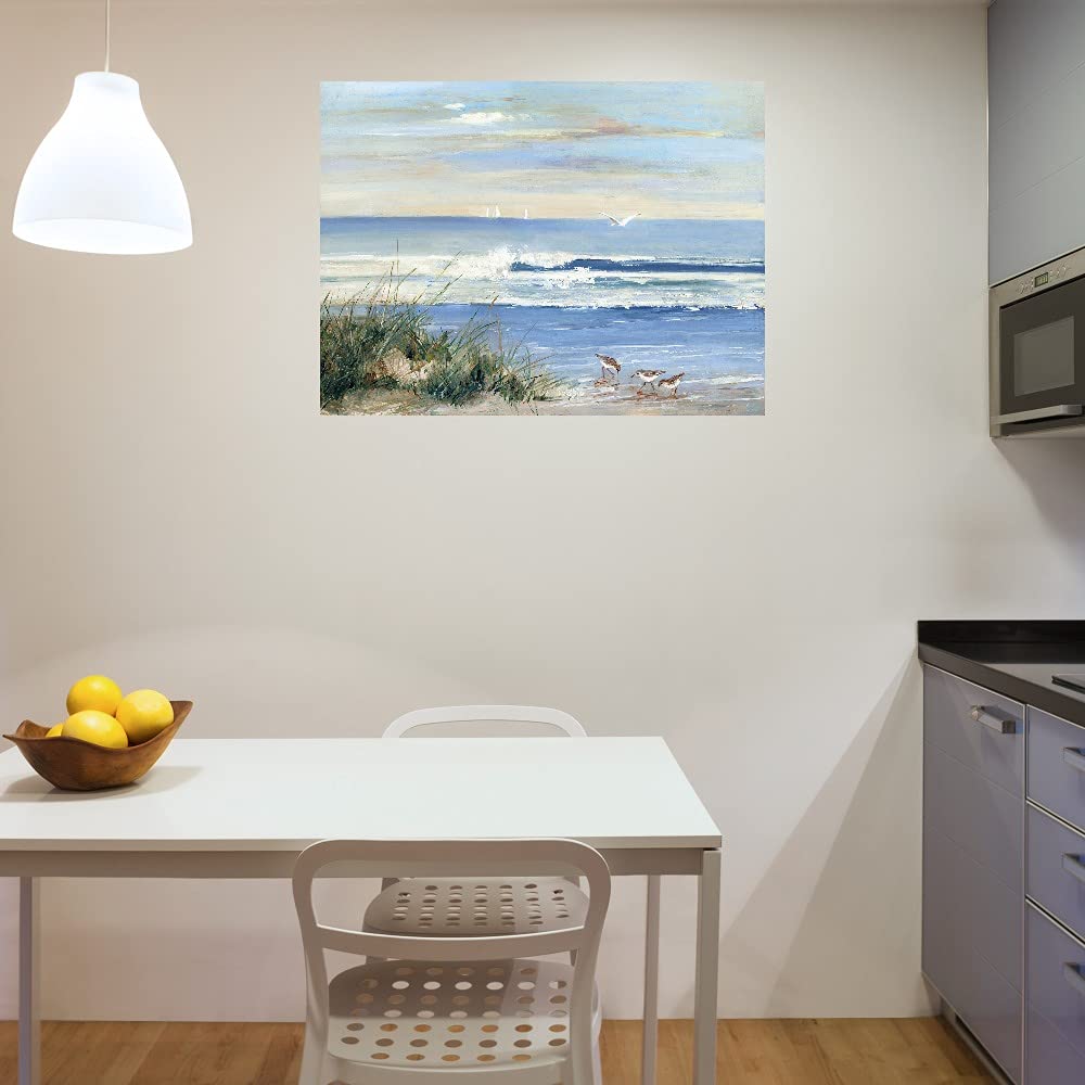 Fine Art Canvas Beachcombers Wall Decor by Sally Swatland - 43x32 Inch Ready to Hang Painting for Living Room, Bedroom, Office & More - Coastal Home Decor & Beach House Wall Art