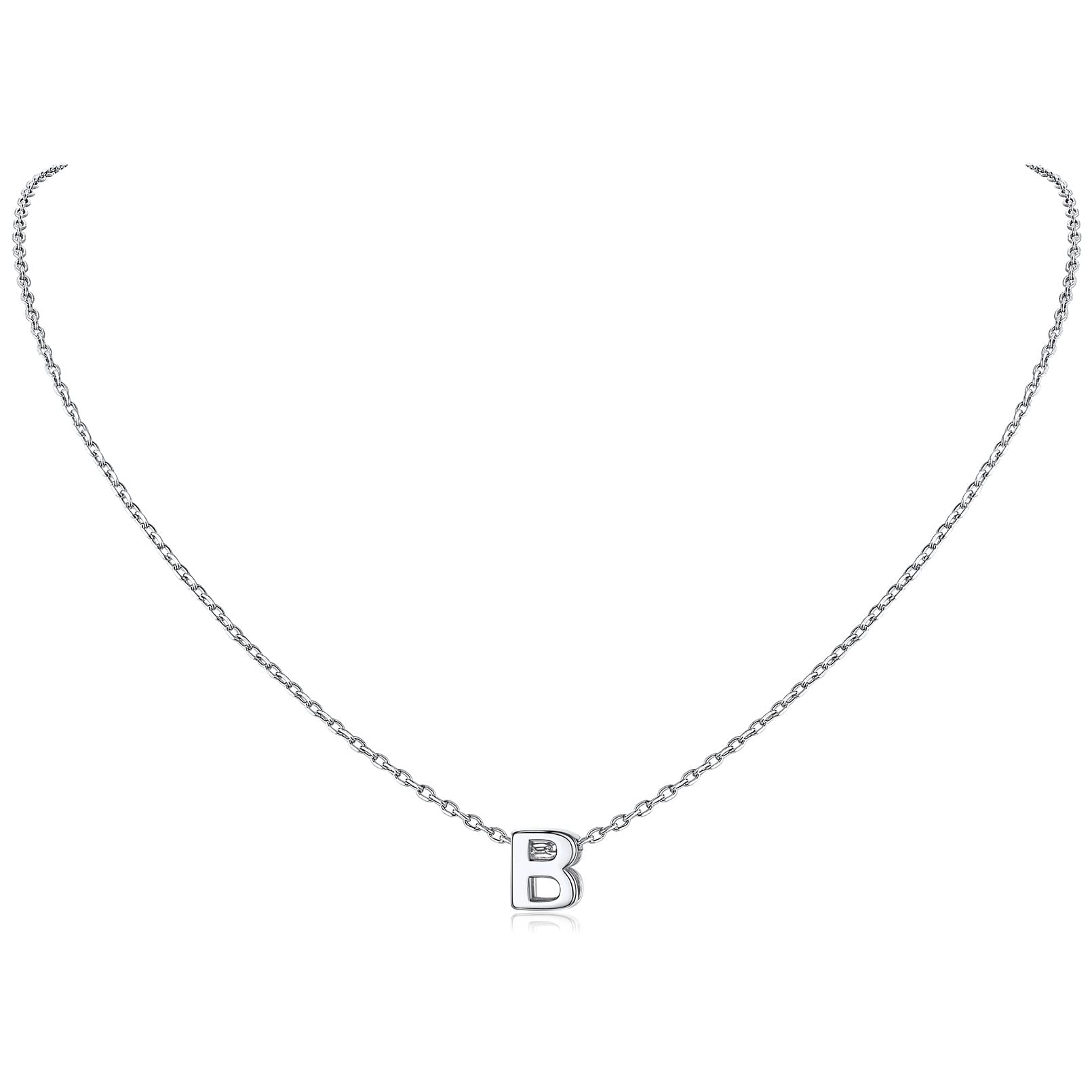 ChicSilver 925 Sterling Silver Initial Necklace for Women - Dainty Personalized Letter Pendant Jewelry Gift with Elegant Gift Box | Perfect for Birthdays, Anniversaries, Valentine's Day & Everyday Wear