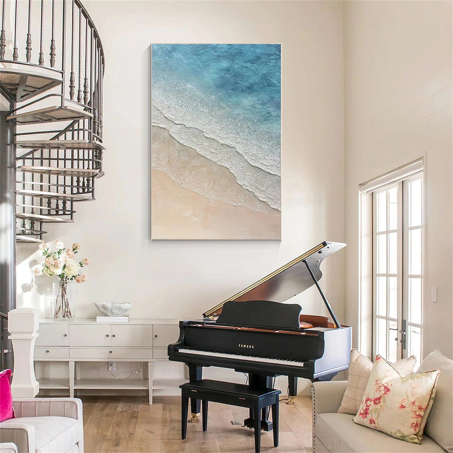 Ocean and Sky Painting #OS 248 - Handmade Canvas Wall Art for Home & Office Decor - Perfect for Living Room, Bedroom or Gift