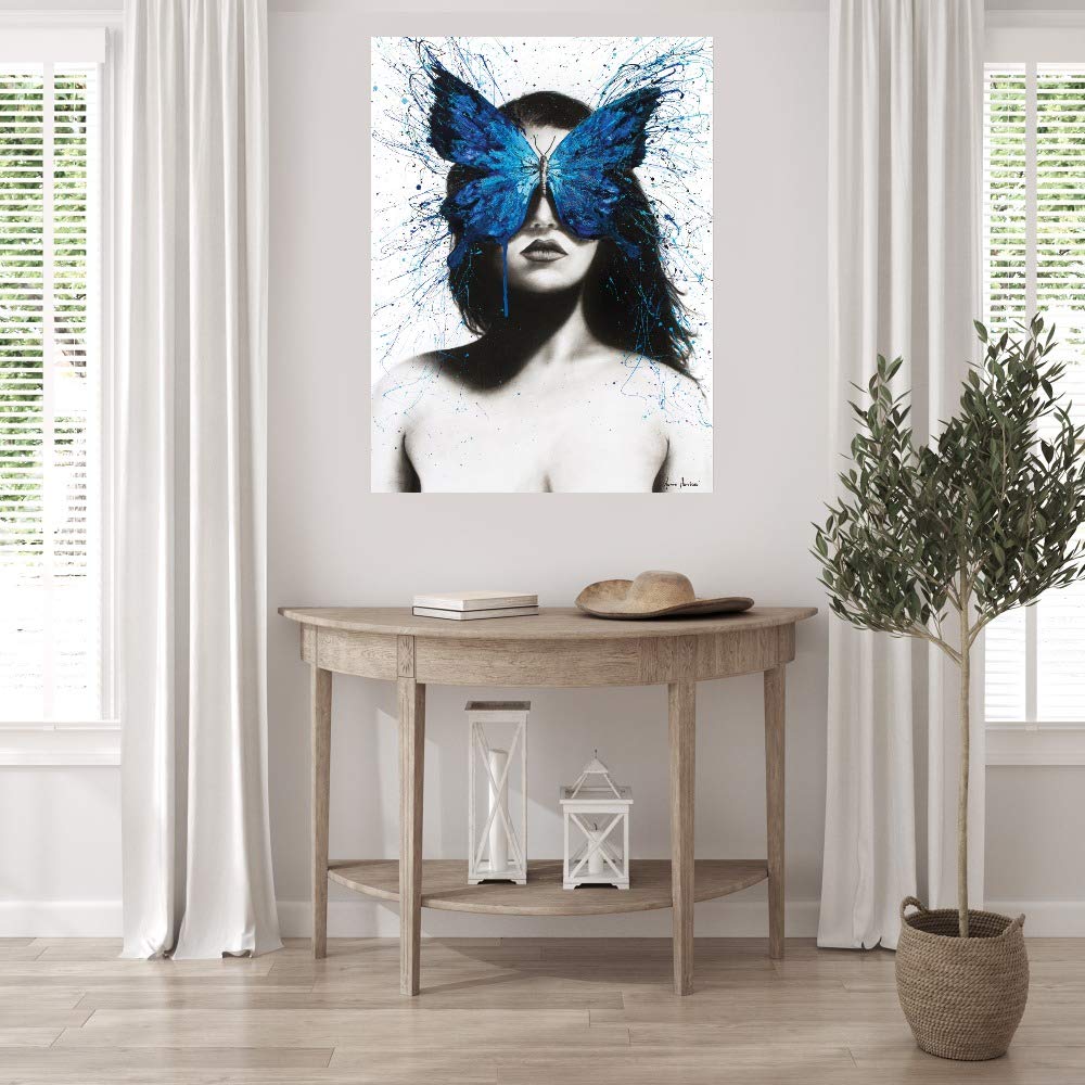 Ashvin Harrison Butterfly Mind Fine Art Canvas - 32x43 Inch Ready to Hang Wall Decor for Living Room, Bedroom, Office & More - Modern Abstract Painting for Home & Commercial Spaces