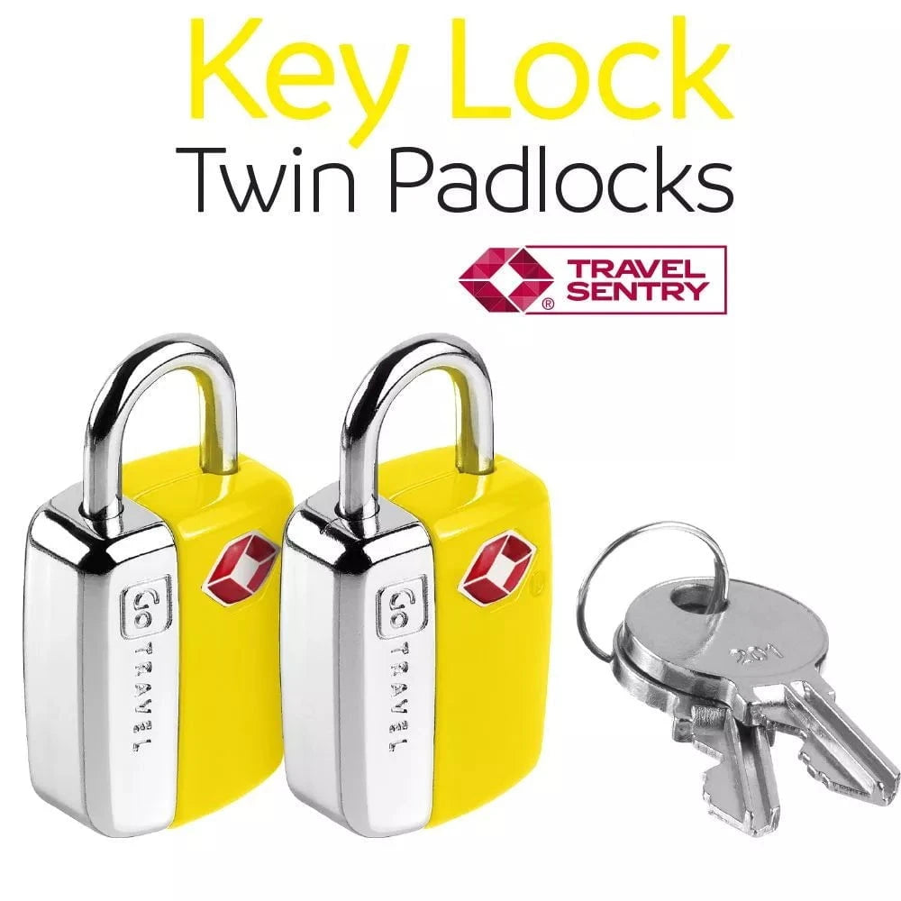 TSA Approved Go Travel Key Lock Twin Padlocks - Secure Luggage for Air Travel & Backpacking