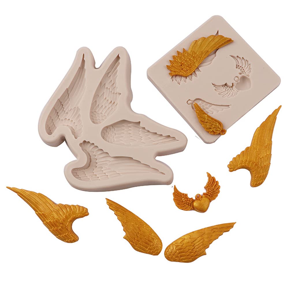 2PCS DIY Silicone Angel Wings Molds for Handmade Soap, Chocolate, Fondant & Cake Decorating - Perfect for Baking, Aromatherapy & Home Craft Projects