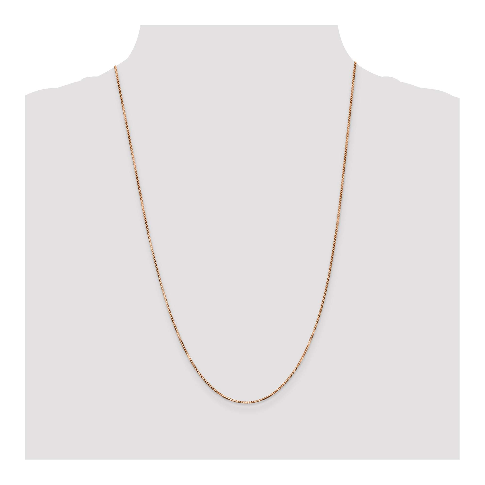14K Rose Gold 1.0mm Box Link Chain Necklace - 30 Inch Length, Dainty & Elegant Jewelry for Women - Perfect for Layering, Gift Giving & Everyday Wear