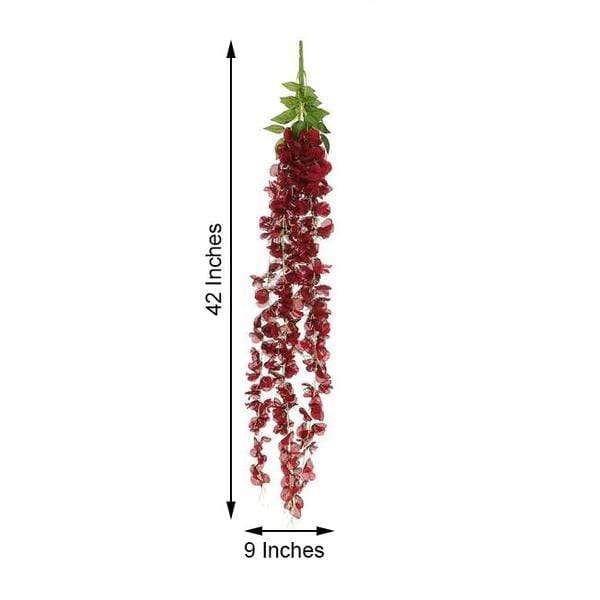 42 Inch Tall Artificial Silk Wisteria Hanging Vine Bush - Purple Faux Flowers for Home Decor, Wedding Centerpieces, Garden & Outdoor Party Decorations