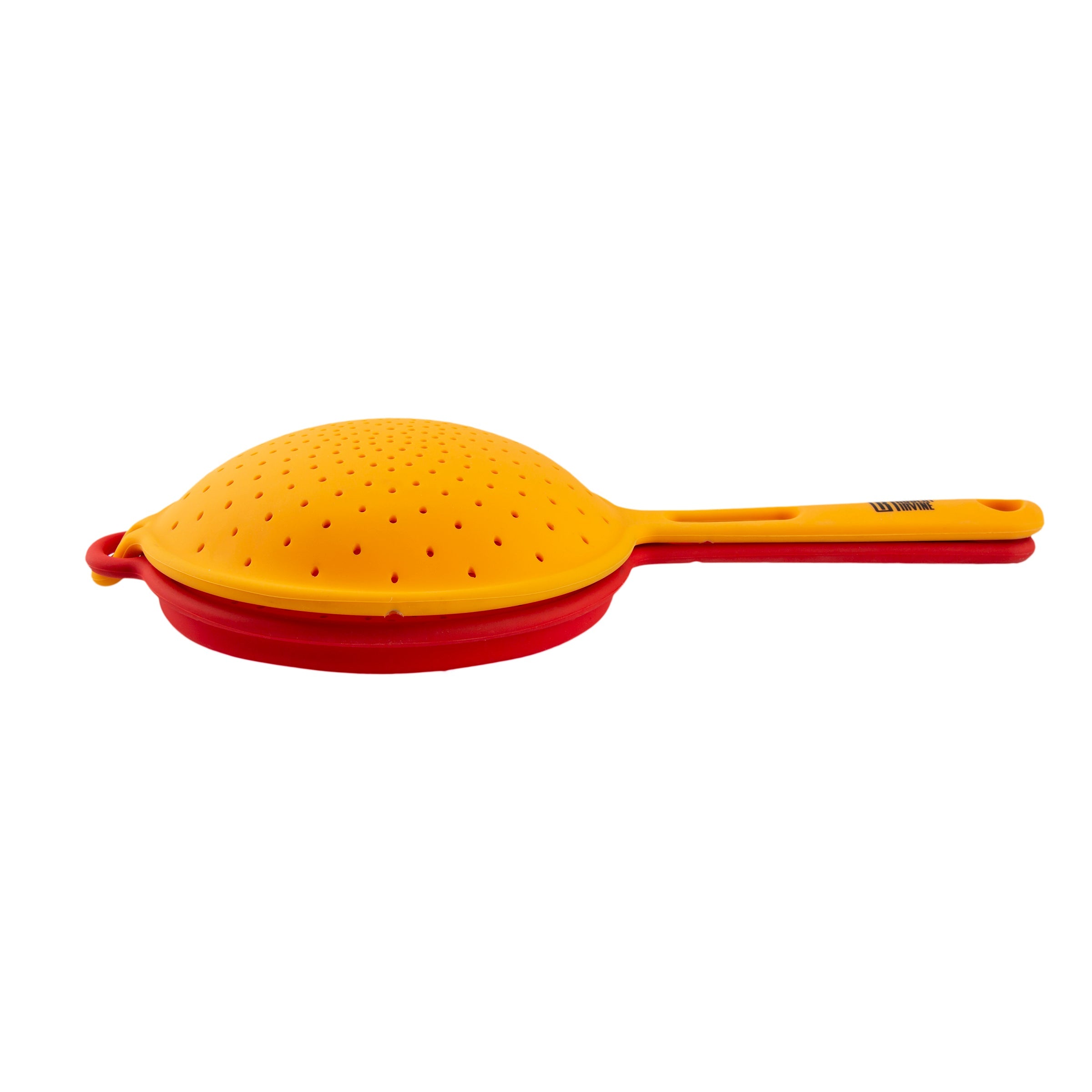 Premium Robert Irvine 2-Piece Silicone Colander Set - Durable Orange Strainers for Pasta, Vegetables & Fruits - Perfect for Kitchen, Cooking & Meal Prep