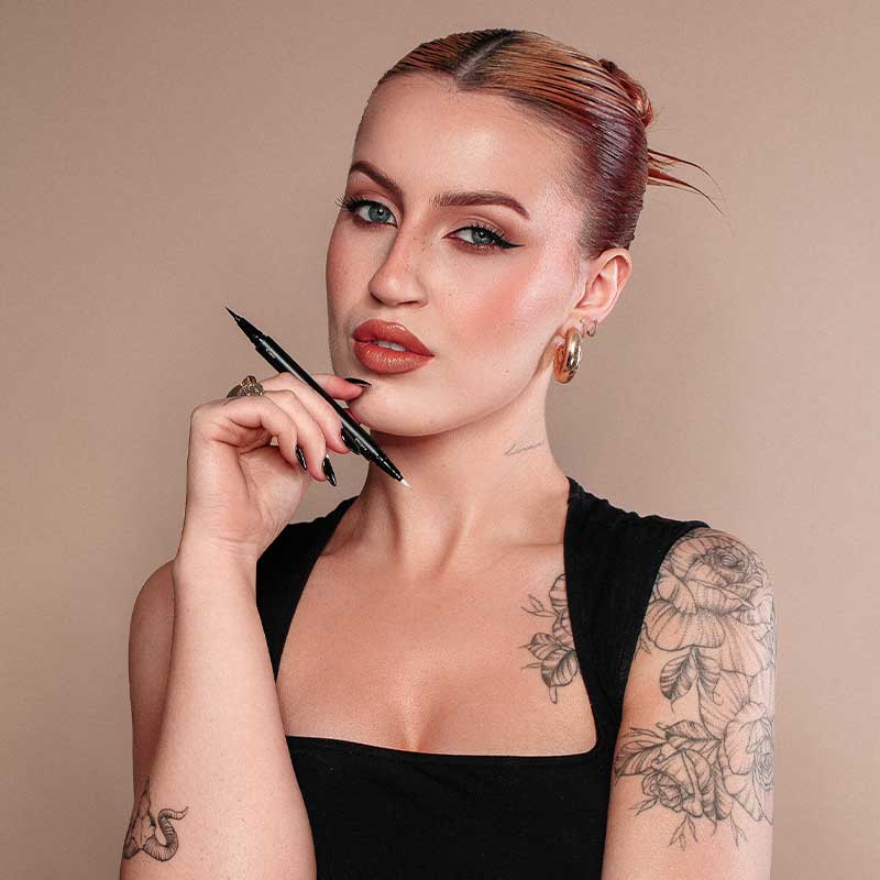 KASH Beauty Duoflex Liquid Eyeliner - Waterproof, Smudge-Proof, Long-Lasting Makeup for Precise Winged Liner Looks - Perfect for Daytime Office Wear & Nighttime Party Makeup