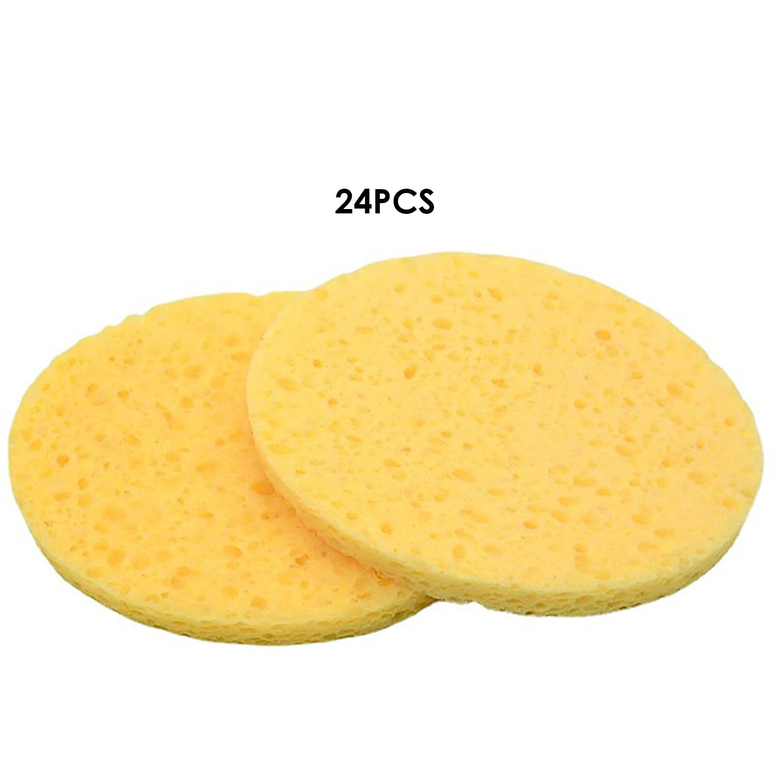 Camidy 24Pcs Compressed Facial Sponges | Natural Cellulose Cosmetic Sponges for Gentle Cleansing, Exfoliating & Makeup Removal | Spa, Travel & Daily Skincare Essential