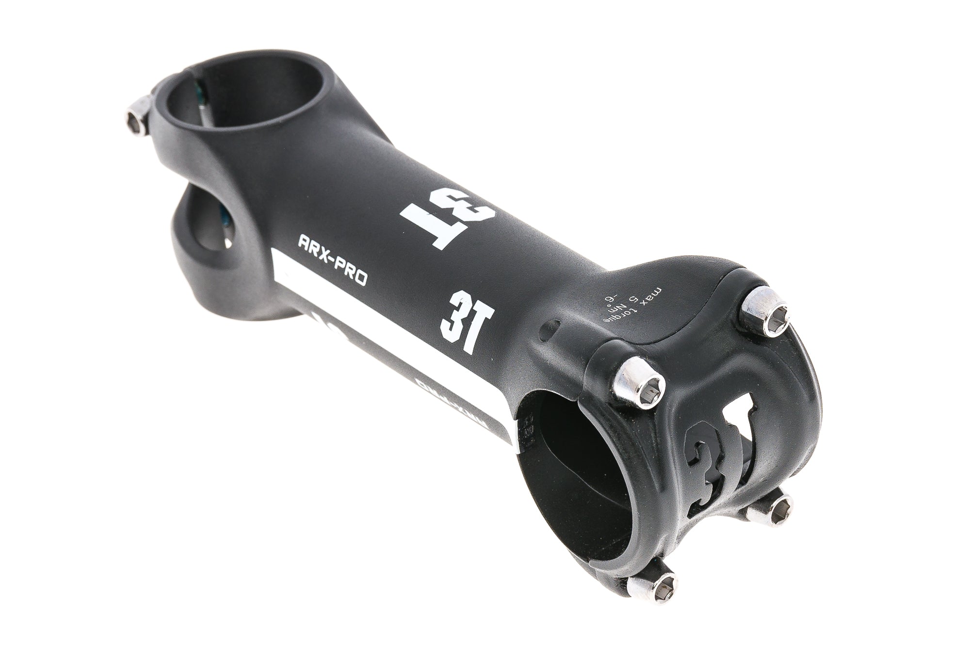 3T ARX Pro Aluminum Bike Stem - 31.8mm Clamp, 110mm Length, 6 Degree Angle - Black/White - Perfect for Road Bikes & Mountain Bikes Cycling Accessories